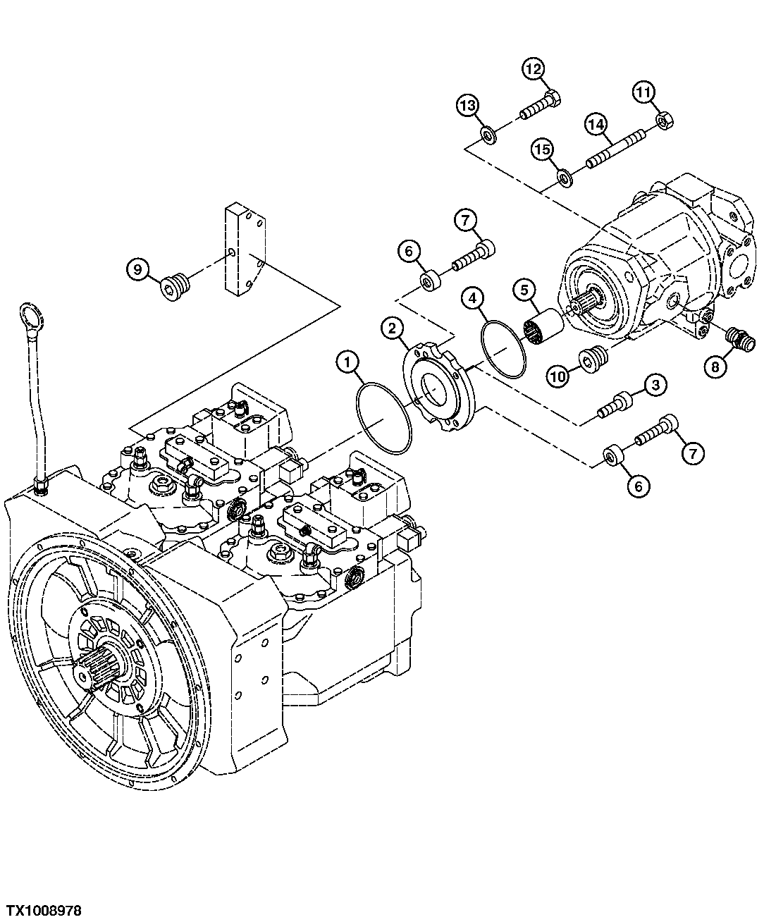 FAN DRIVE HYDRAULIC PUMP MOUNTING AND COUPLER