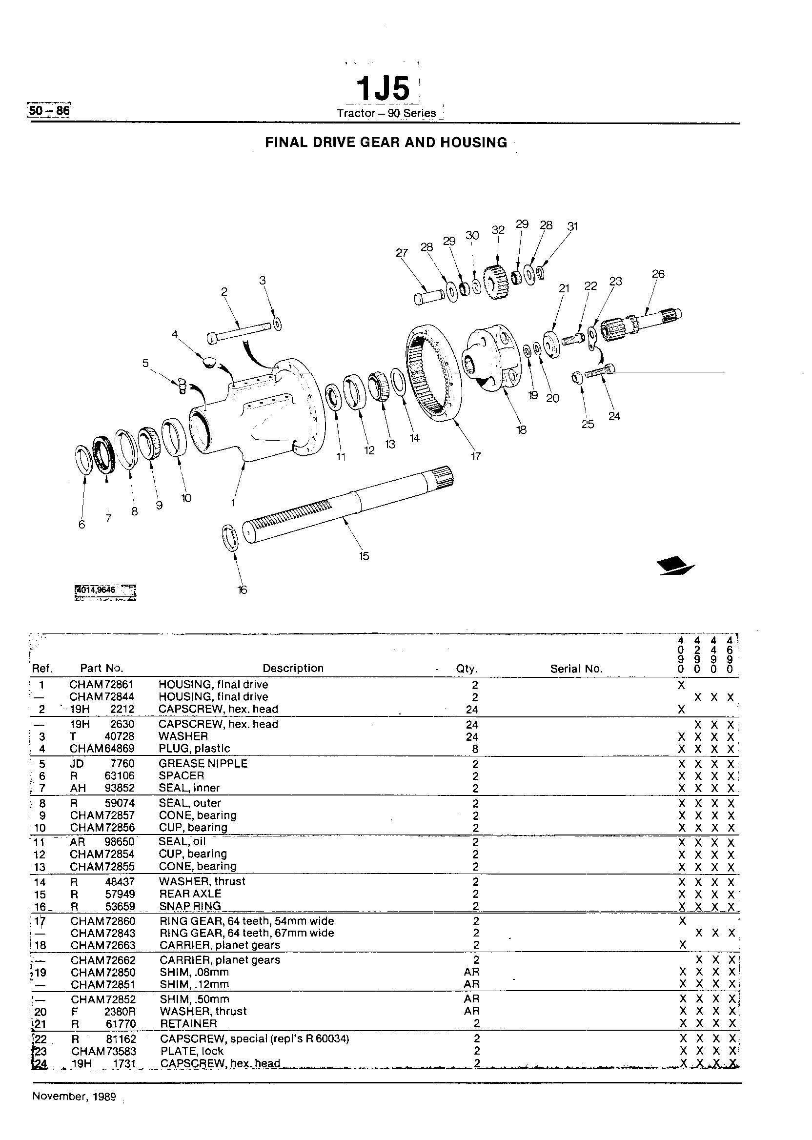 Power Train Final Drive Gear and Housing