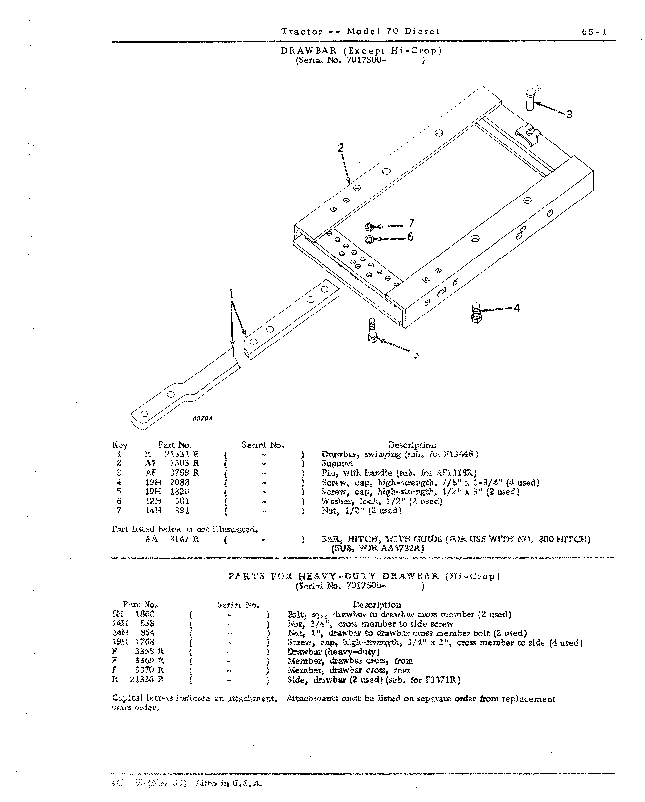 Section 65 - Drawbar and Seat