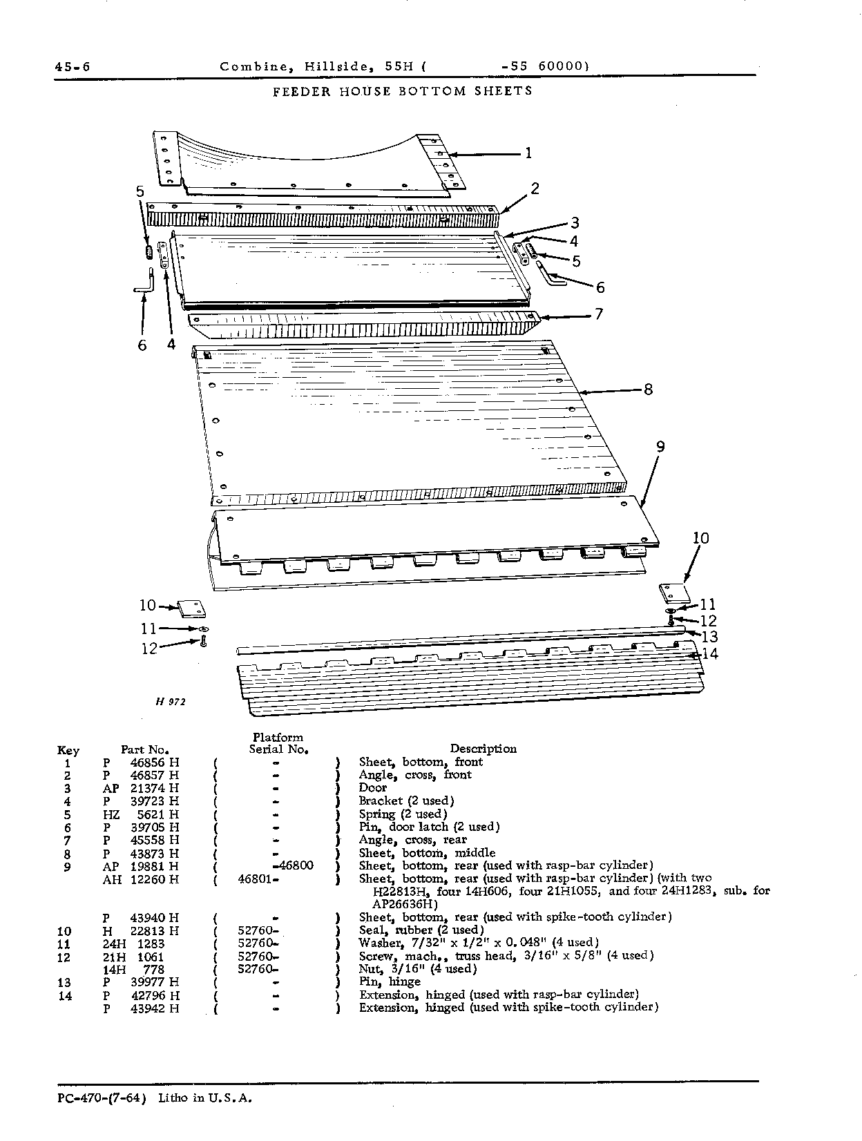 Feeder house bottom sheets