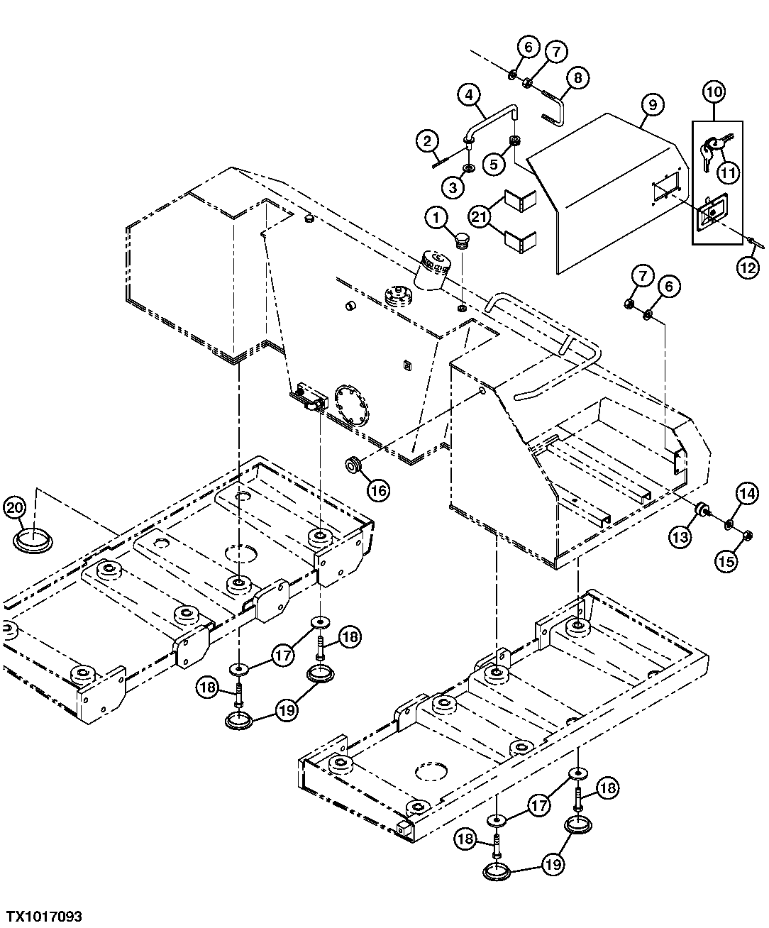 Battery Compartment Access Door And Fuel Tank Mounting