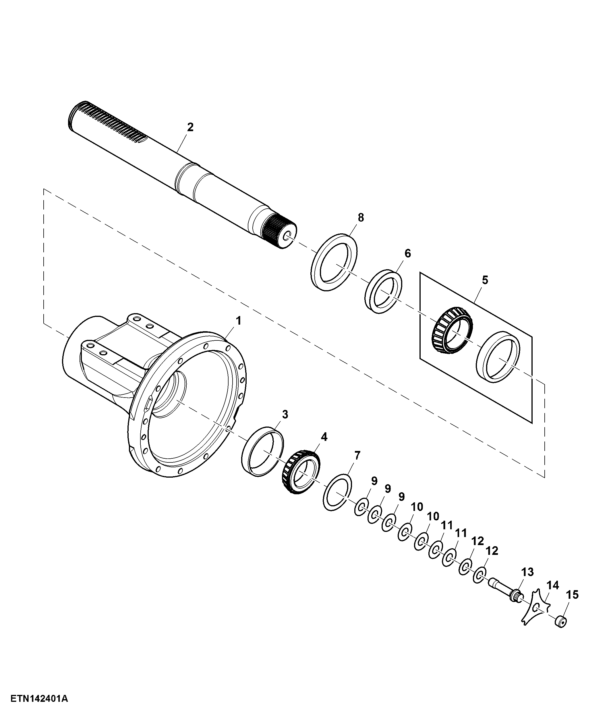 Rear Axle, 100 mm, Standard (LH Illustrated)