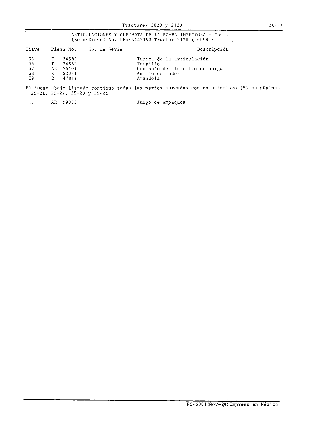 Bomba Inyectora de Combustible Roto Diesel (Continued)