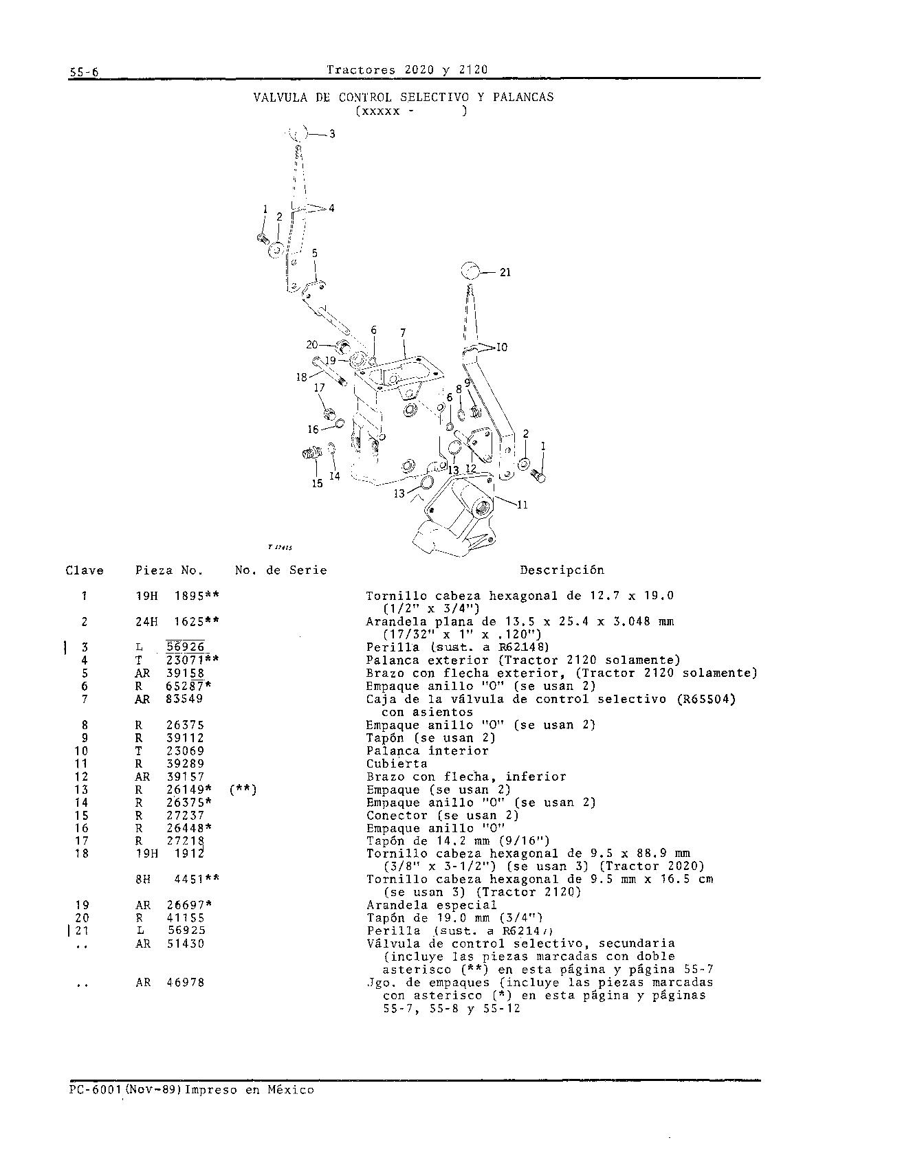 Valvula de Control Selectivo Palanca (Continued)