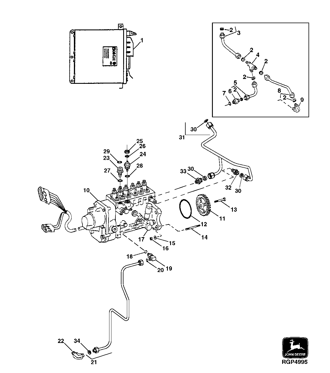 FUEL INJECTION PUMP/LUBE LINES/ENGINE CONTROLLER