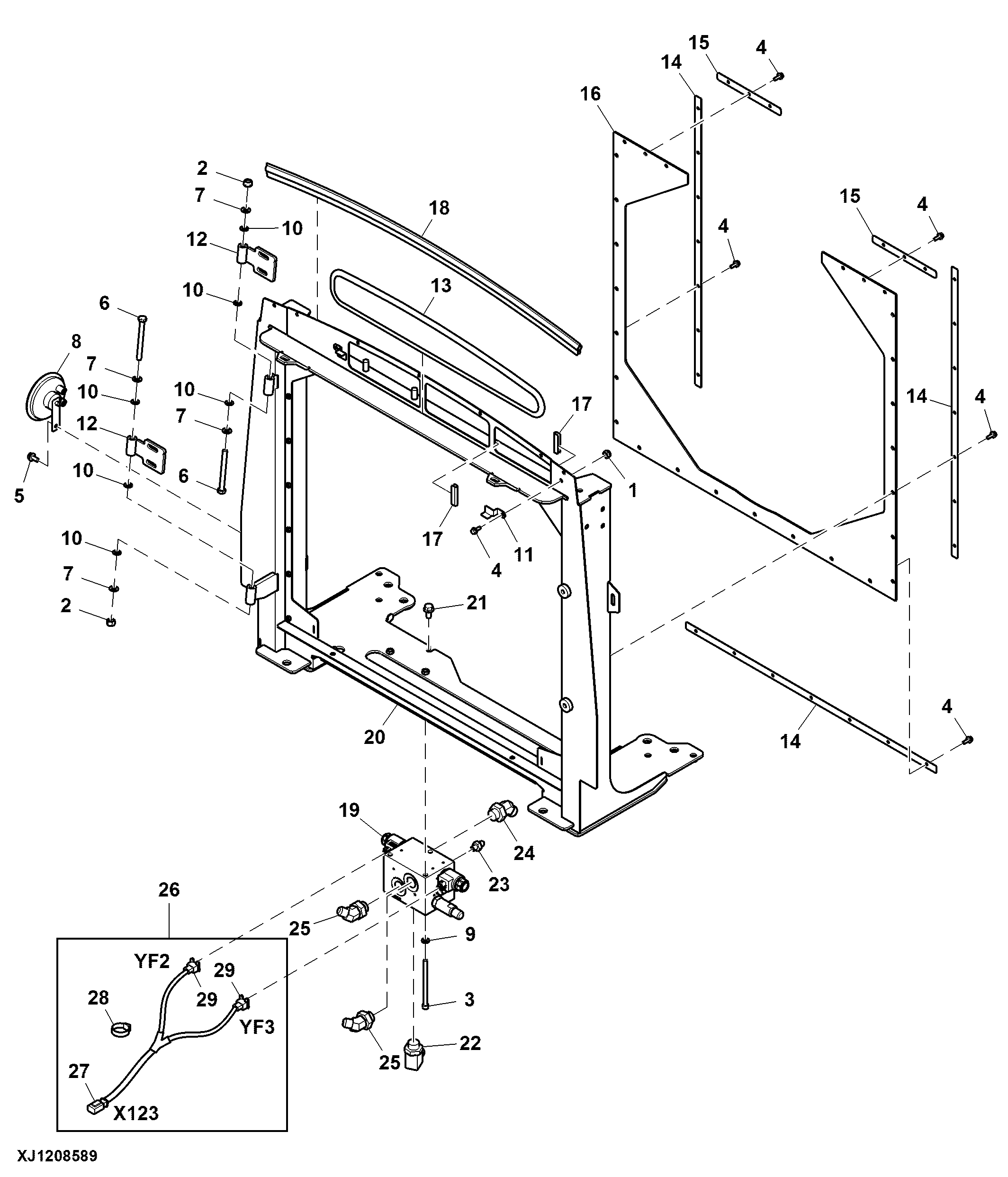 Oil Cooler Bracket / Radiator Shroud (3680 - )