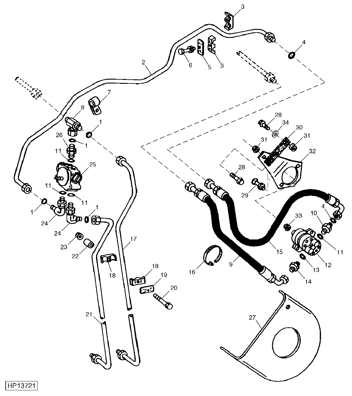 CHAFF SPREADER LINES, HOSES, VALVE AND PUMP
