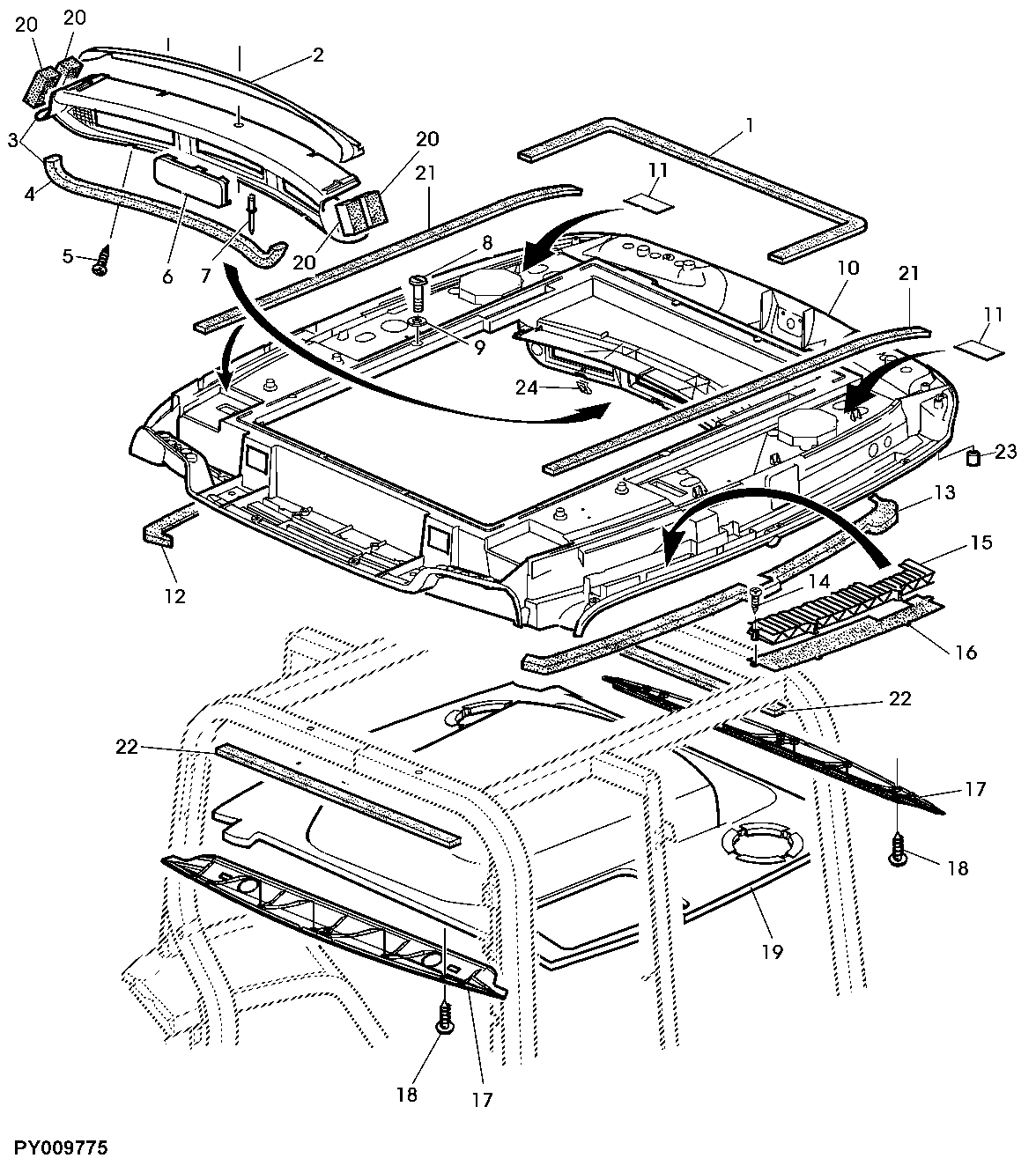 HEADLINER, HEADLINER TRIM (NOT WITH HINGED HATCH)