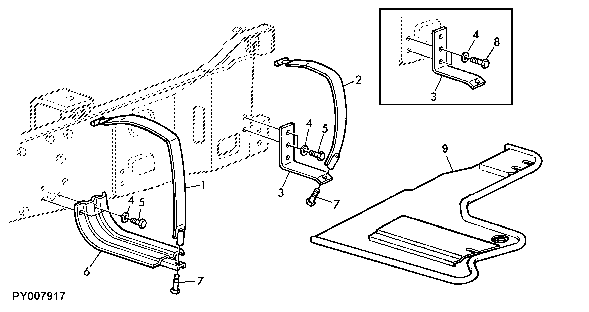 BRACKETS AND BOTTOM GUARD, 54.6 GALLON FUEL TANK