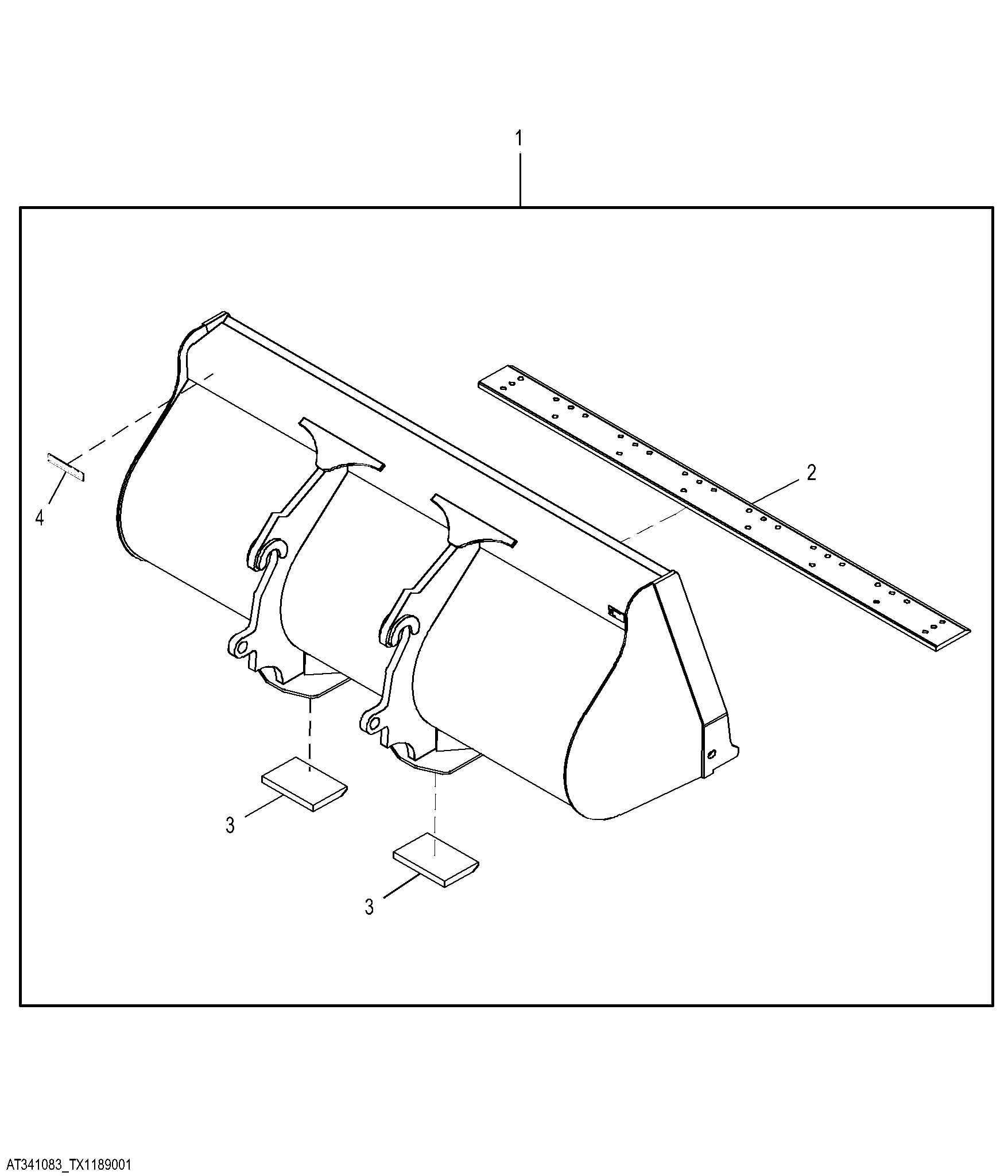 Standard Coupler Bucket, 2.3 m³ (3.0 yd³)