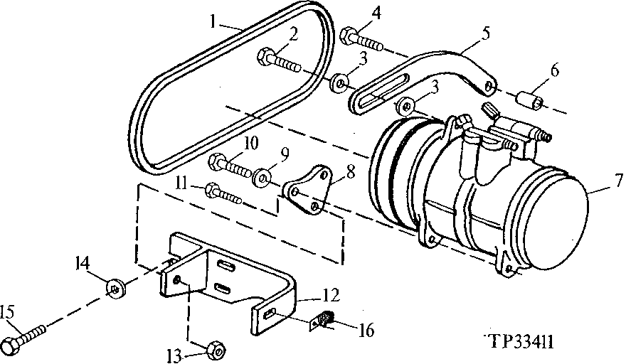 AIR CONDITIONER COMPRESSOR AND MOUNTING BRACKETS ( - 541550)