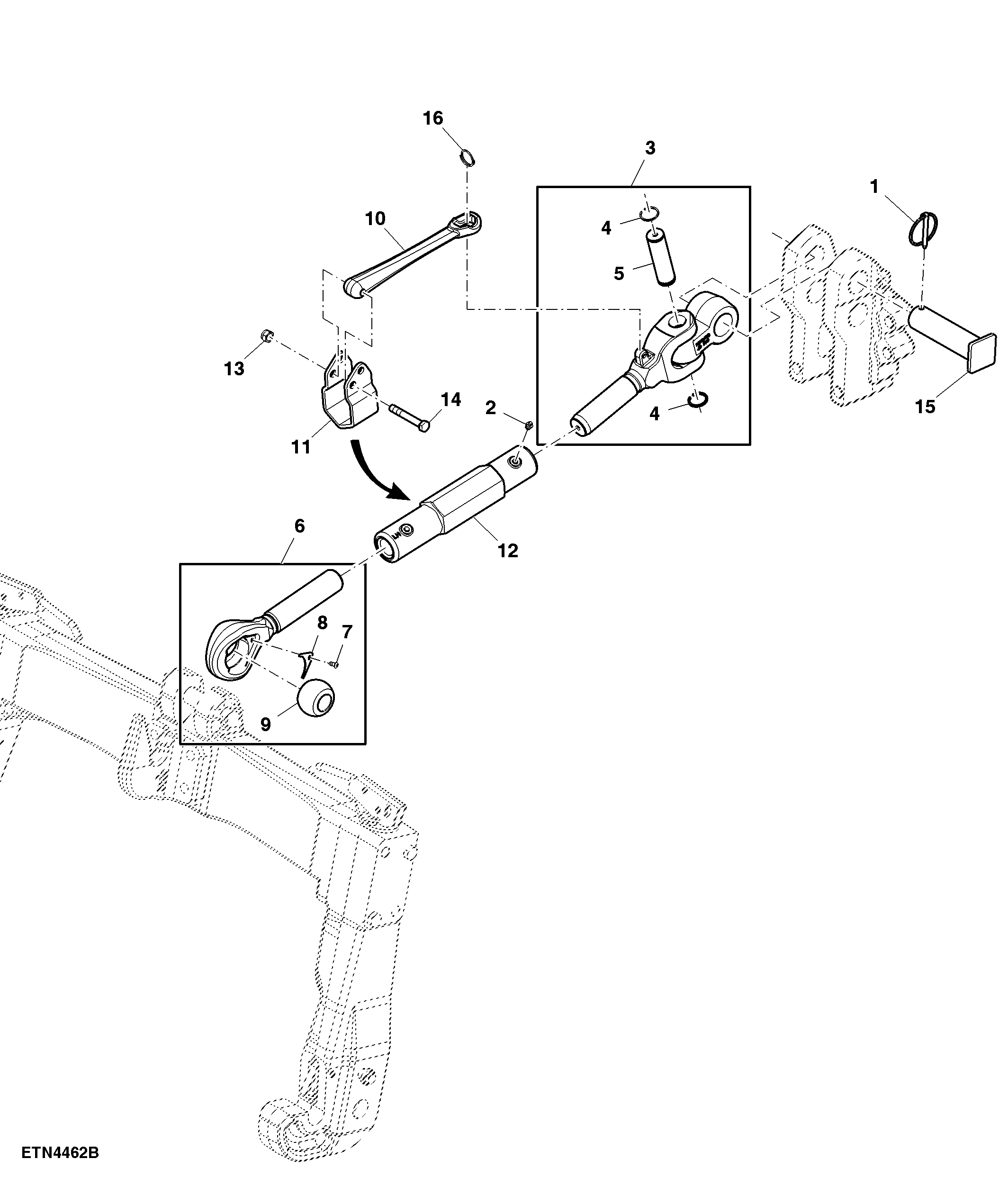 Center Link, Standard, Hitch W/ Quick Coupler, Category 3/3N