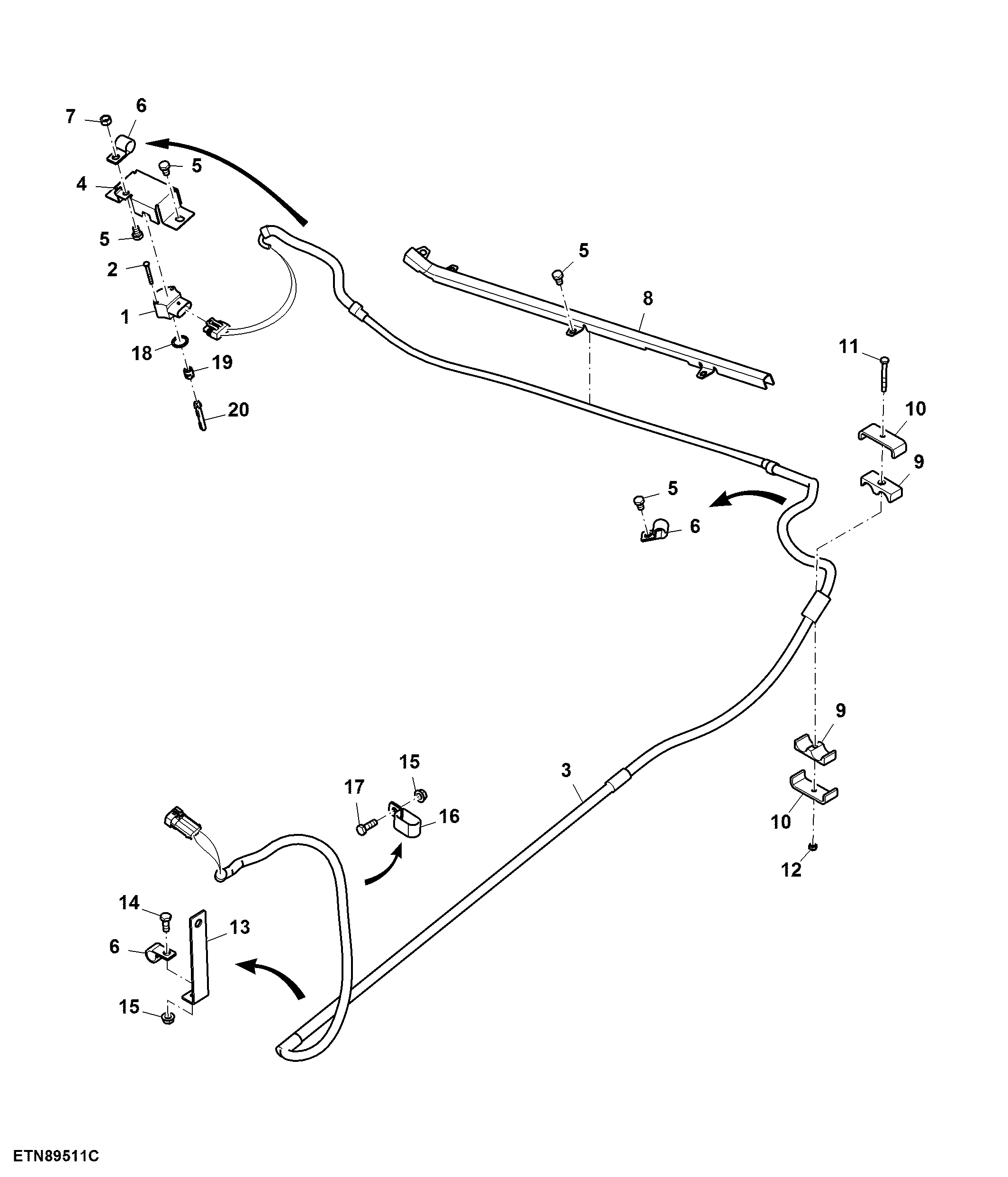 Wiring Harness, Wheel Angle Sensor (With AutoTrac™ Integrated)