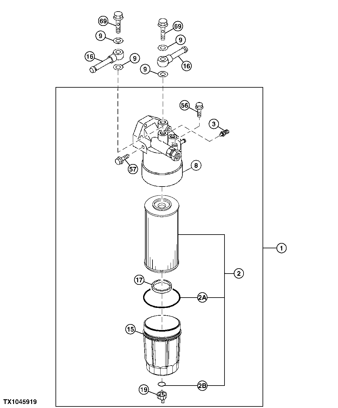 Fuel Filter Assembly (Engines Built June 2009 And After) (Dual Layer Two Micron Filter)
