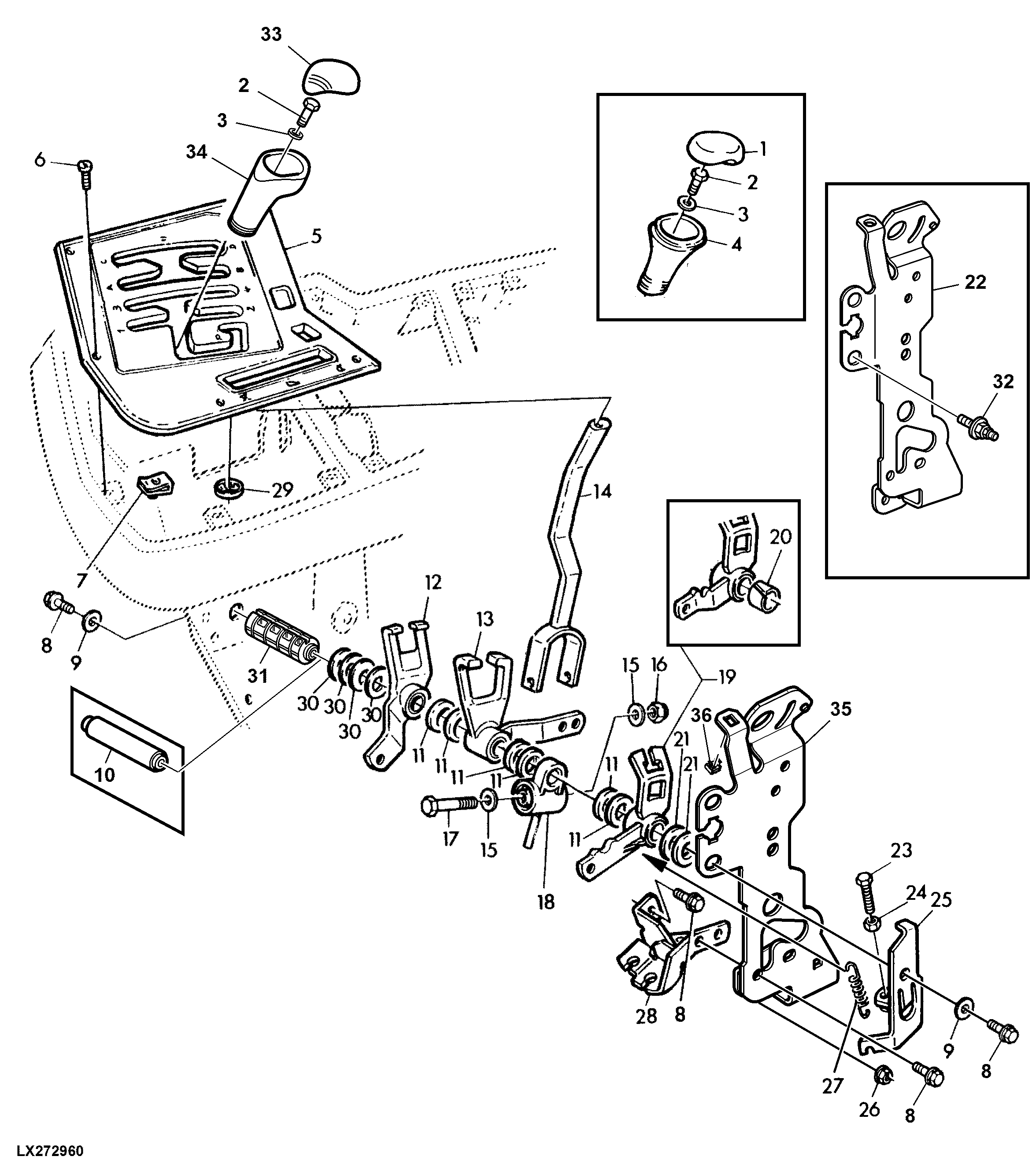 GEAR SHIFT COMPONENTS WITH 12-SPEED TRANSMISSION (SYNCROPLUS)