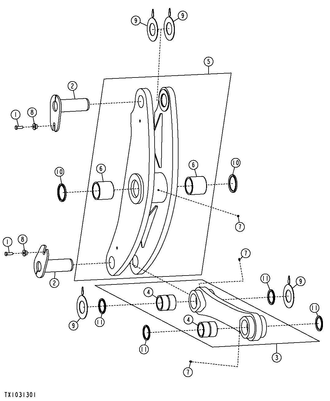 LOADER LINKAGE AND PINS (STD.) (S.N. 618146-)