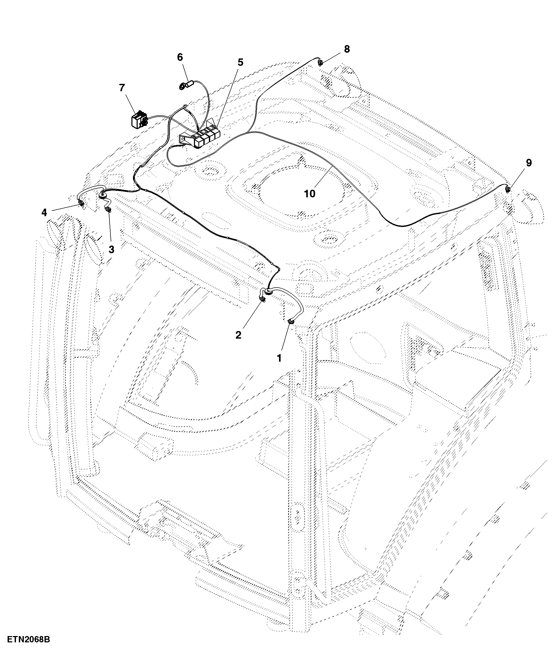 Floodlamp, Roof Front/Rear and Outer/Inner, Connectors