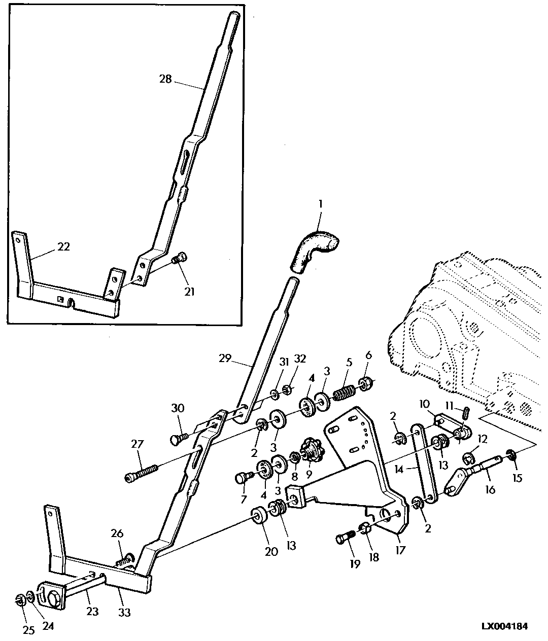 ROCKSHAFT CONTROL LEVER (WITH CC2 CAB AND CONSOLE SHIFTING)