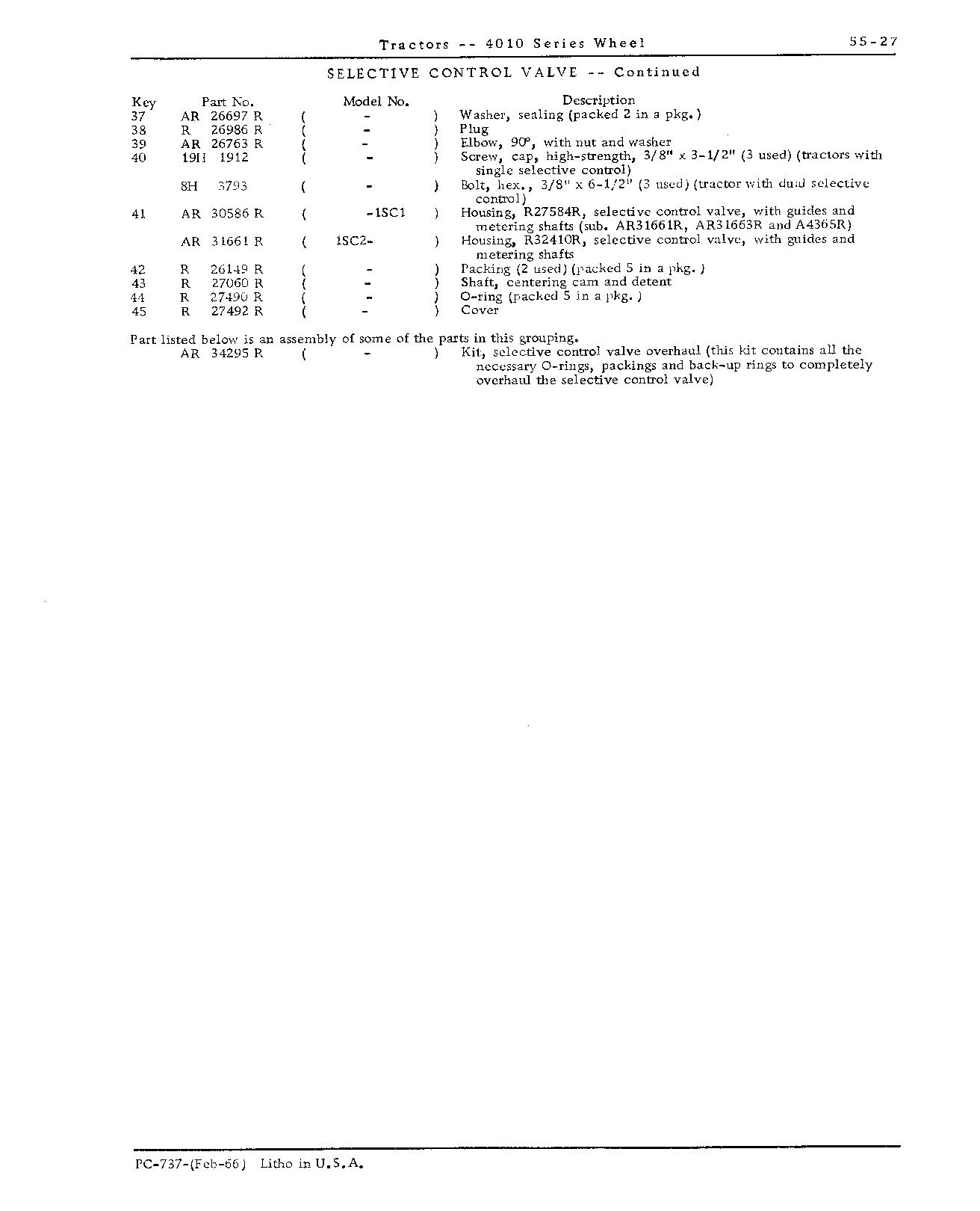 Selective control valve (Continued)