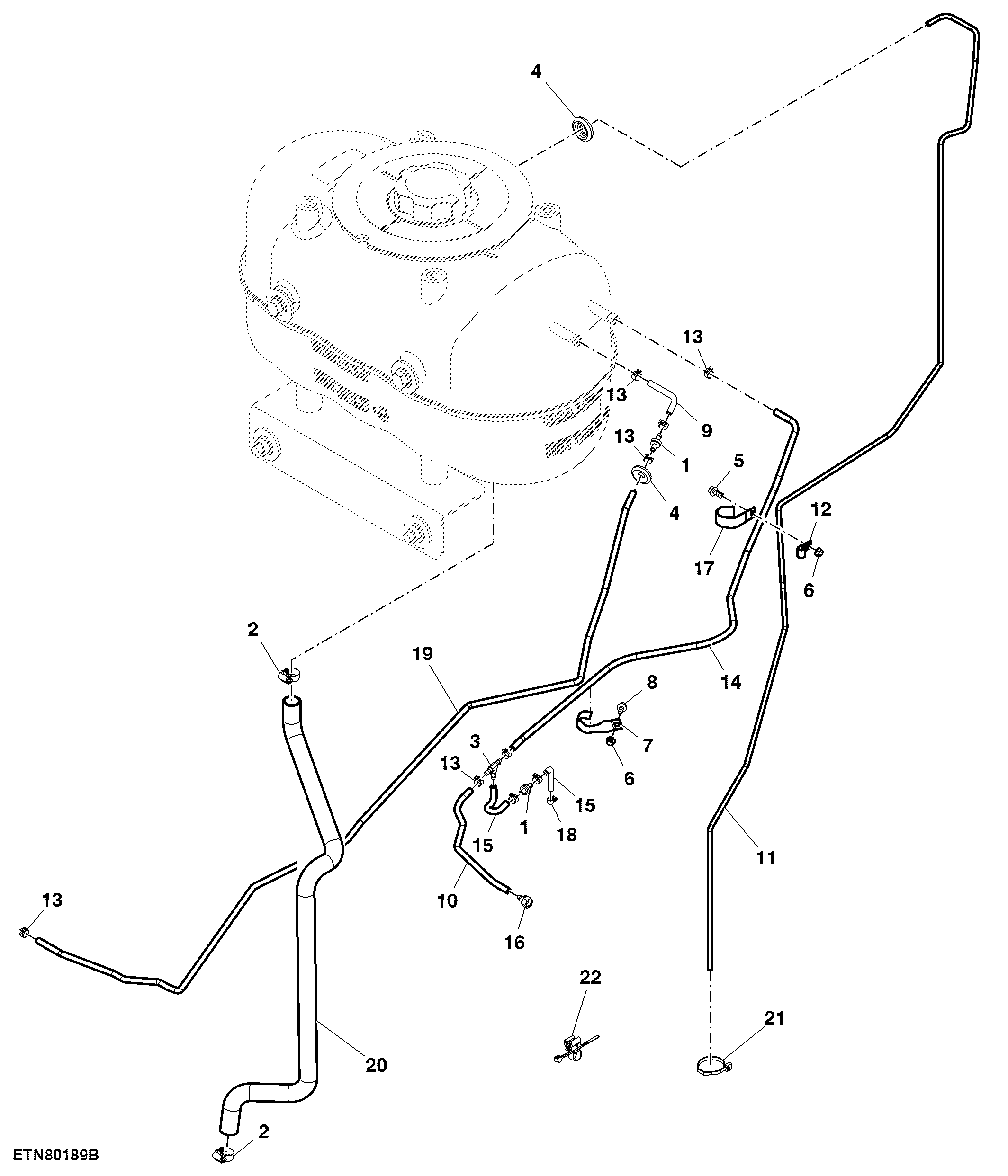 Engine Cooling System - Surge Tank Hoses and Vent Lines - Interim Tier 4