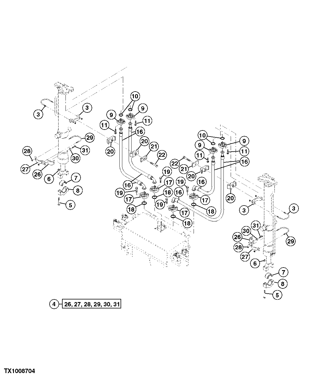 Blade Lift Cylinder Brackets And Hydraulic Hoses