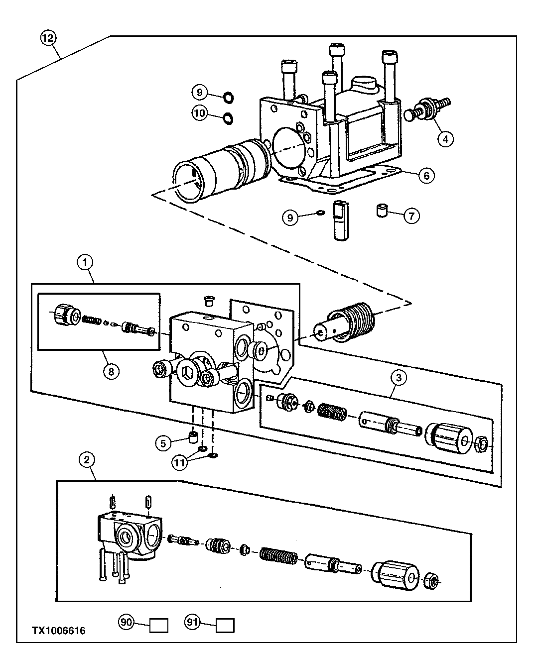 STEERING AND LOADER HYDRAULIC PUMP CONTROL VALVES