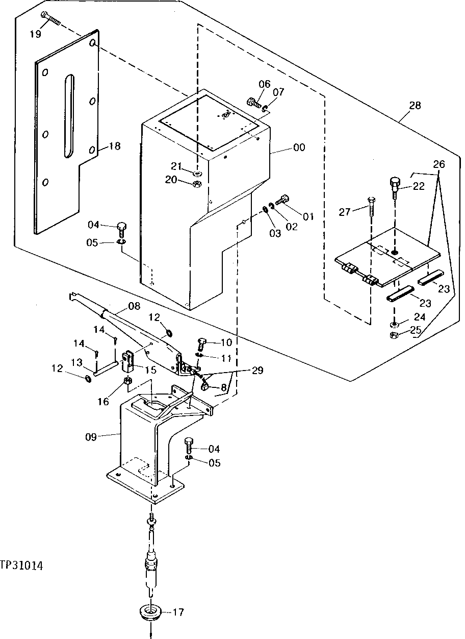 Upper Parking Brake Linkage and Lever (Cab With Heater) (000103 - 000916)