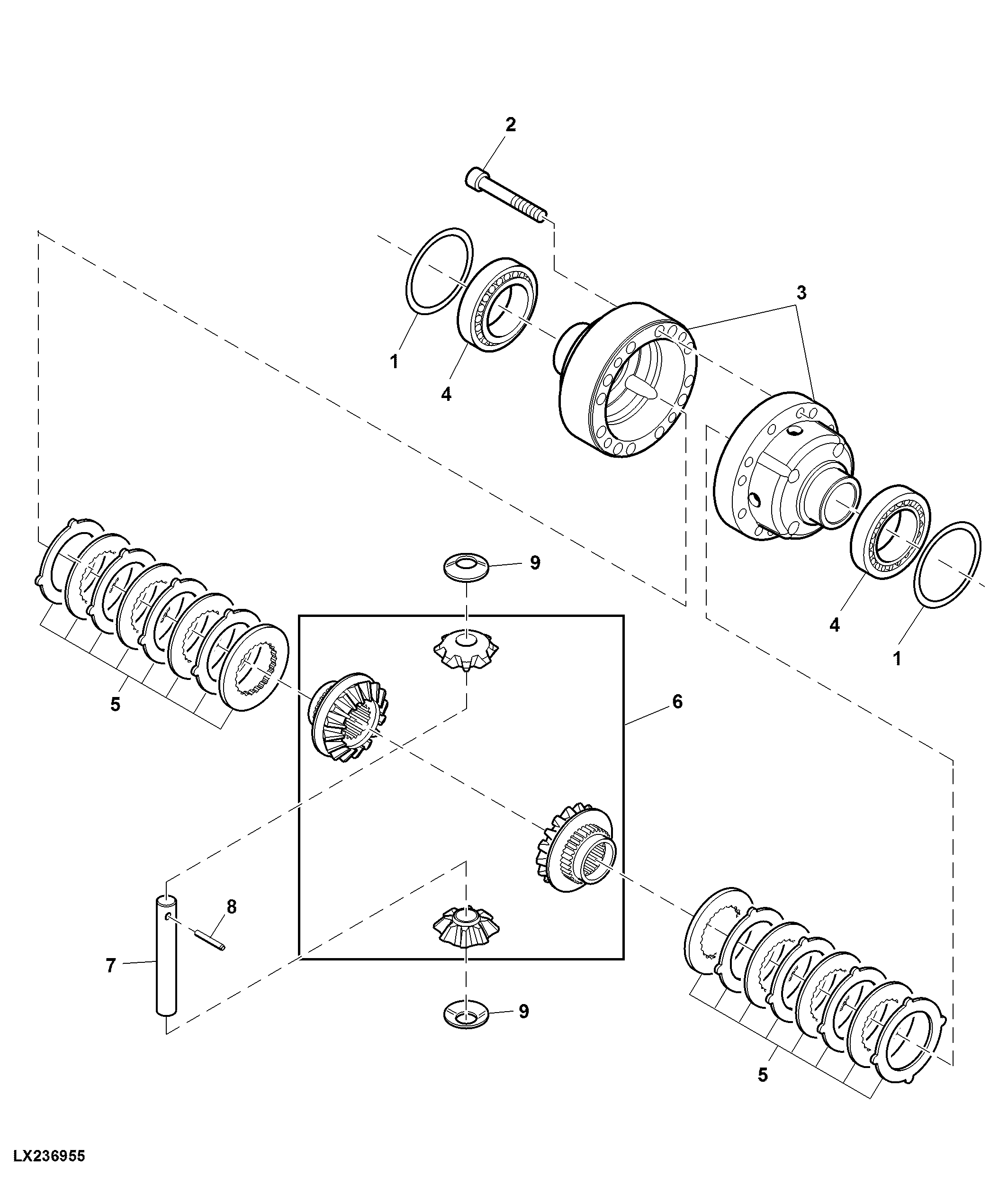 Self Locking Differential / Multiple Disk, MFWD-Axle, 735