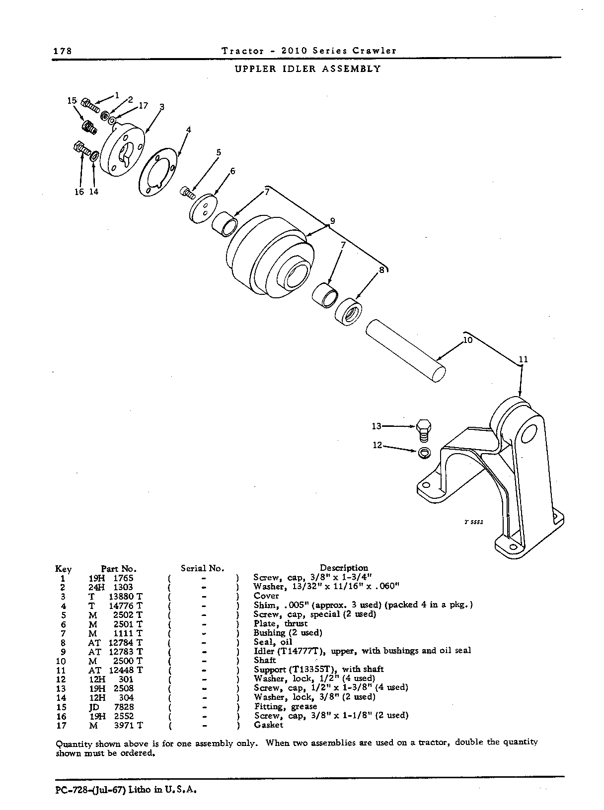 Track upper idler