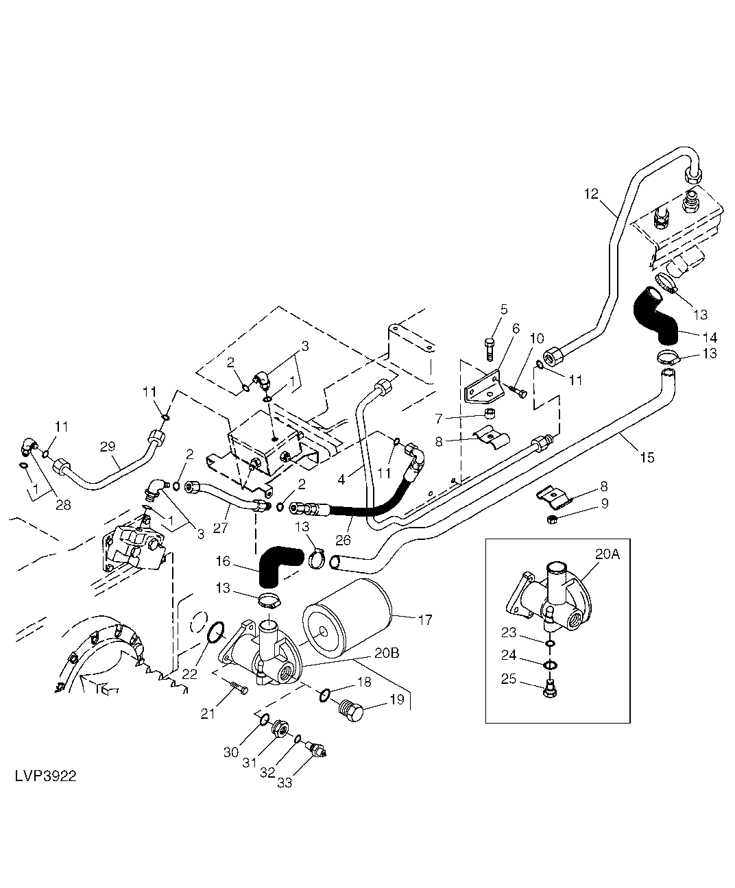 Hydraulic Filter, Suction Line And Rockshaft Supply Line ( - 460314)
