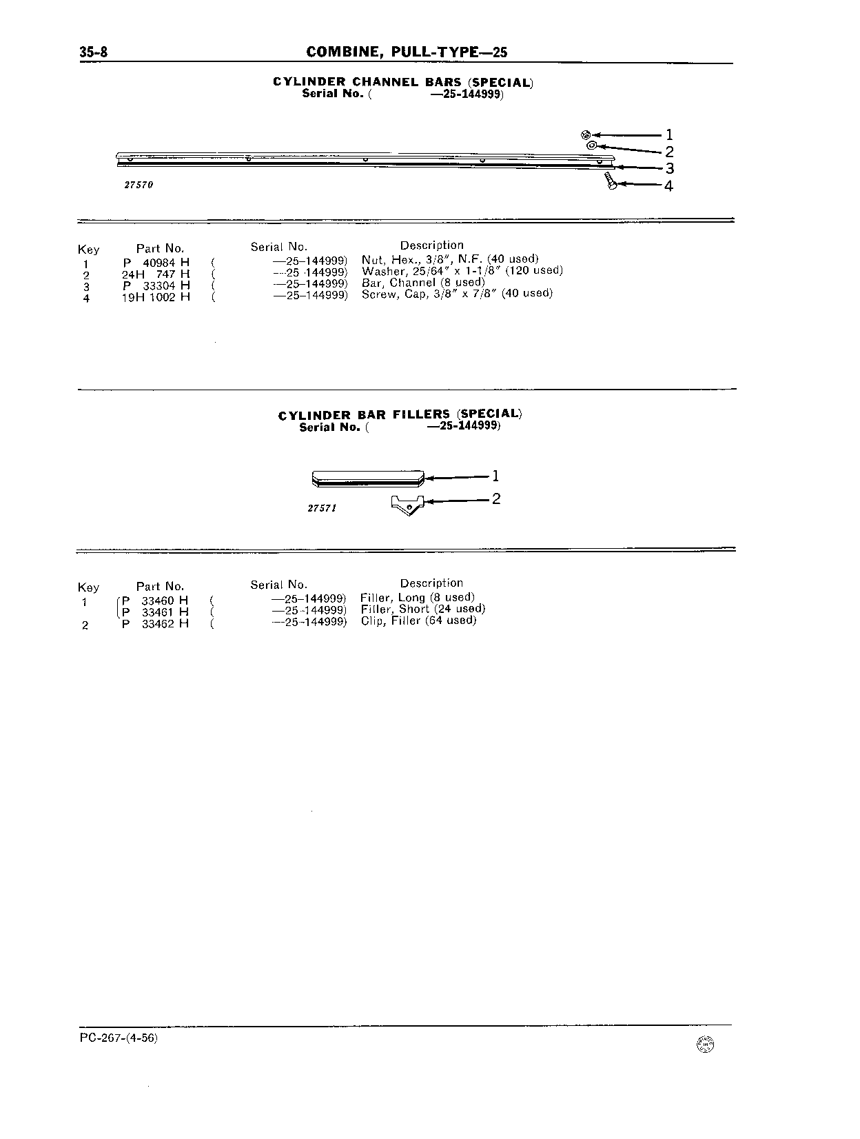 Bars, Channel for Cylinder (Special)
