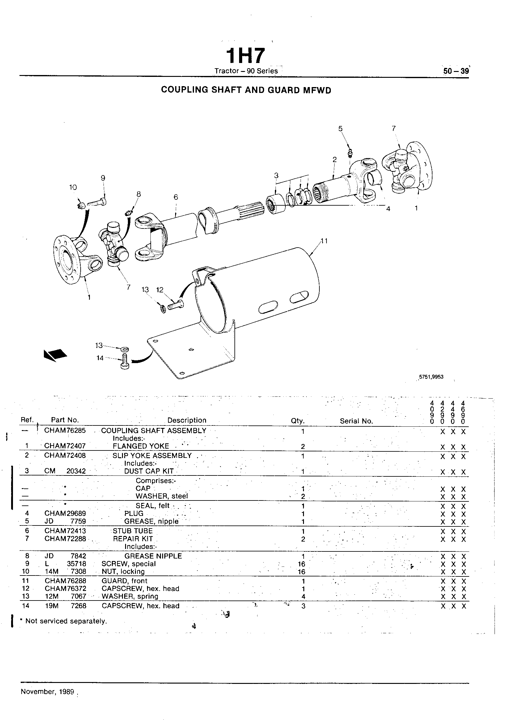 Power Train Coupling Shafts (Continued)