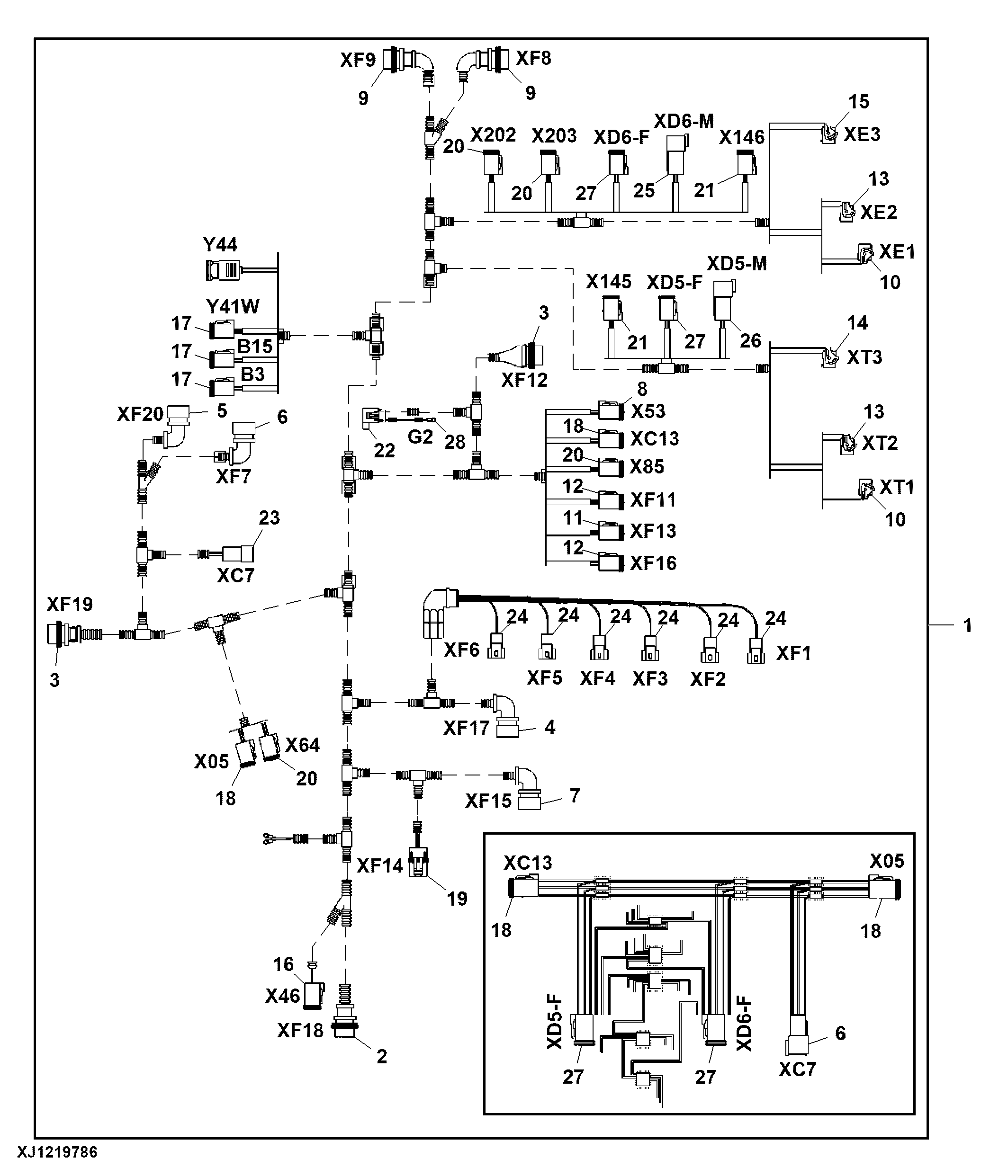 Wiring Harness and Connectors, Front Frame ( - 005276)