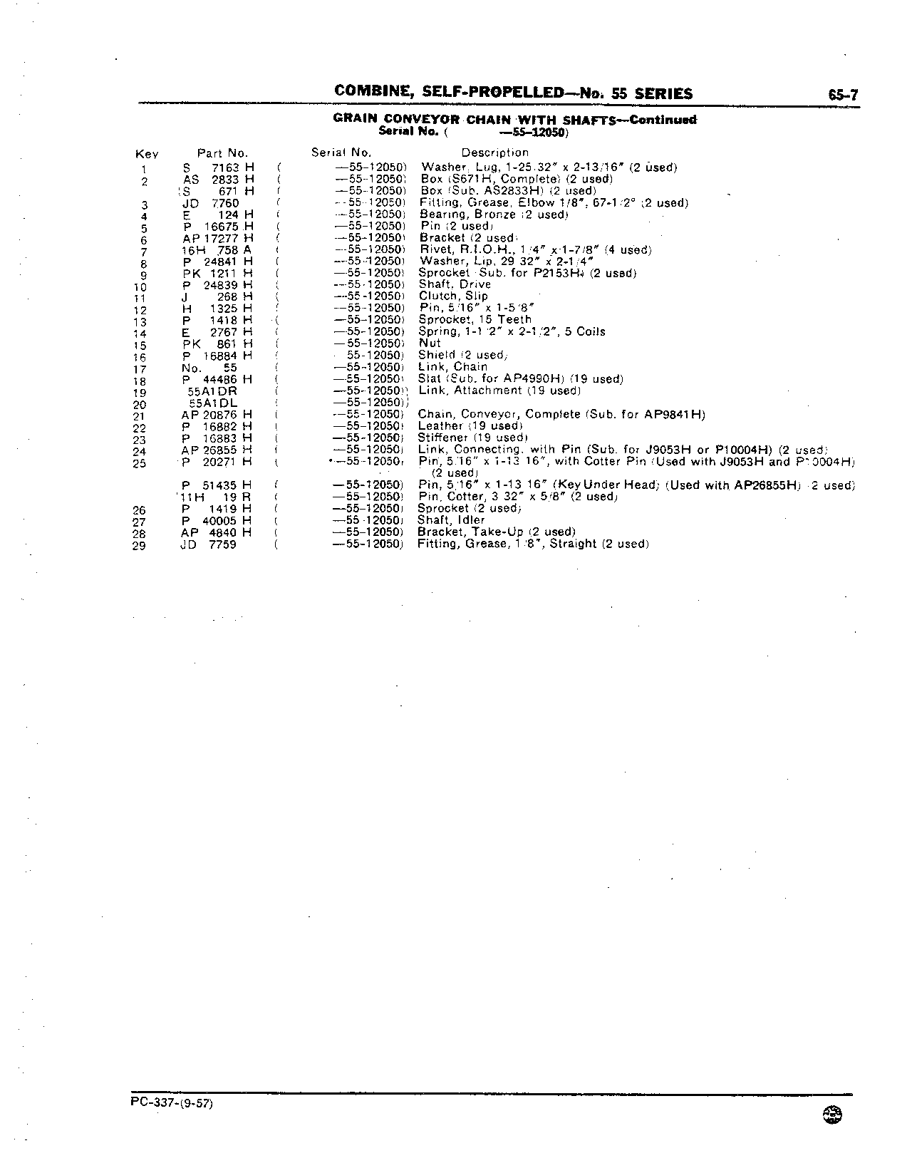 Grain Conveyor Chain with Shafts (Continued)