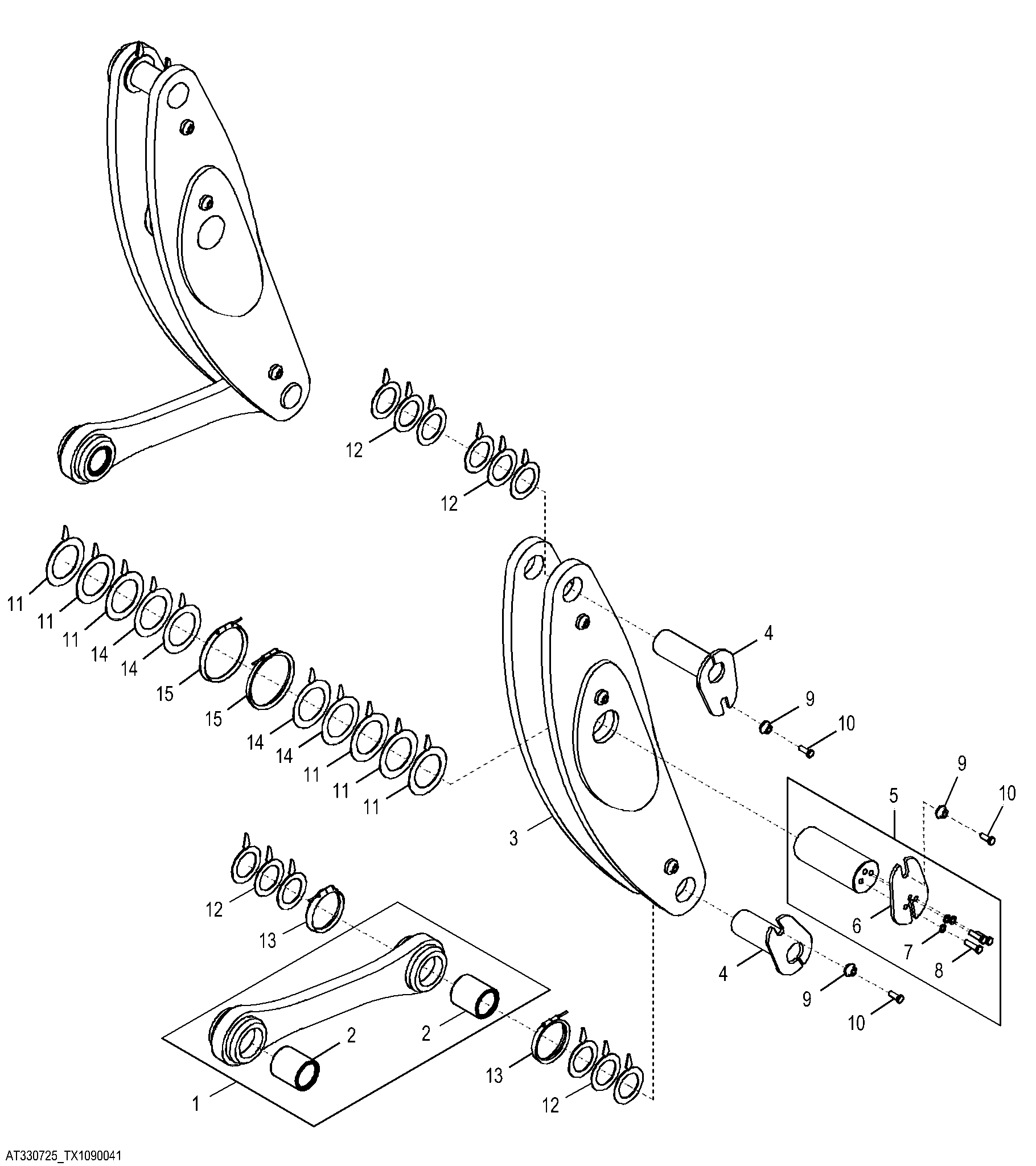 Loader Boom Linkages with NeverGrease™ Pin Joints