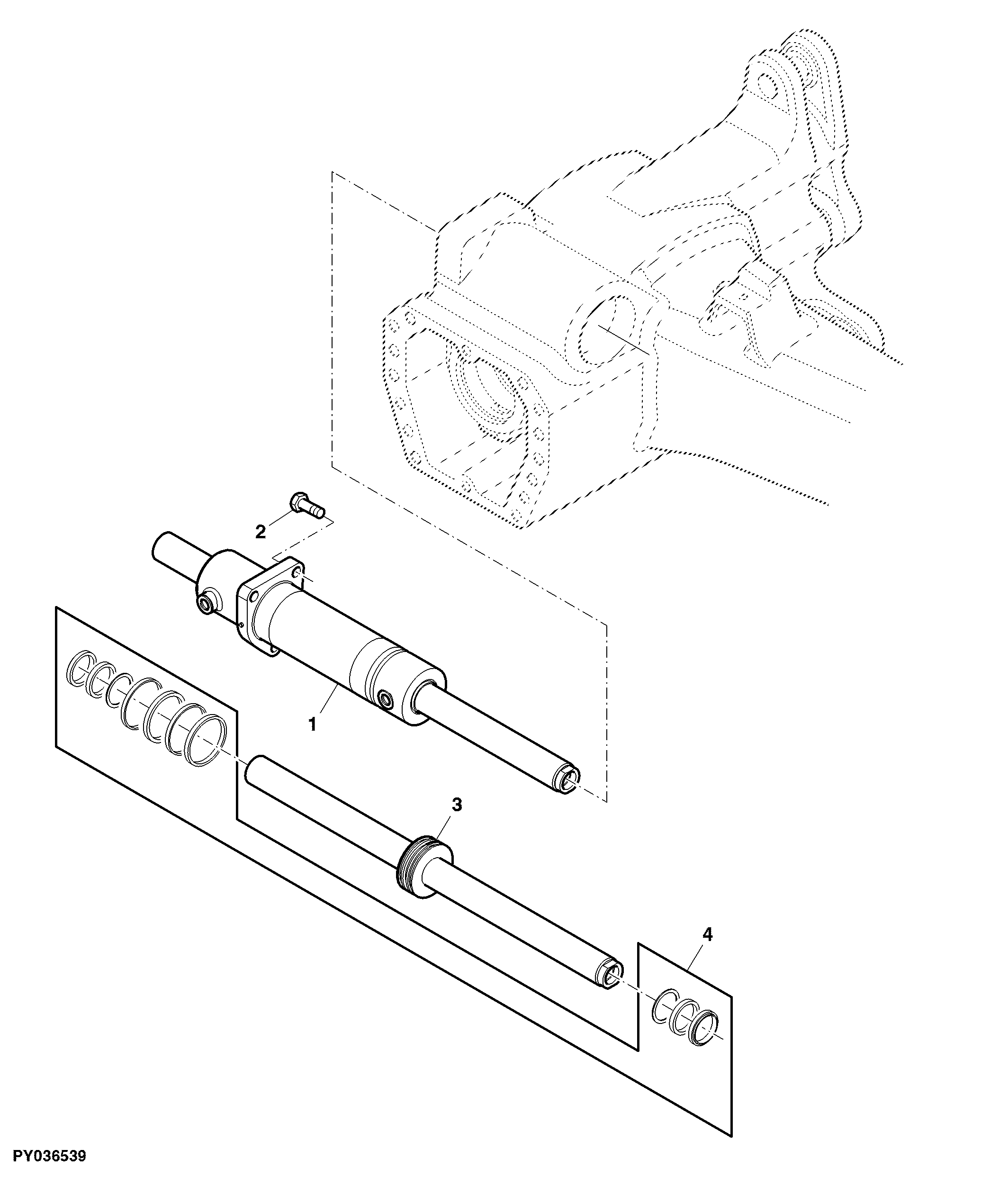 STEERING CYLINDER ASSY (MFWD FRONT AXLE 730 / 733)