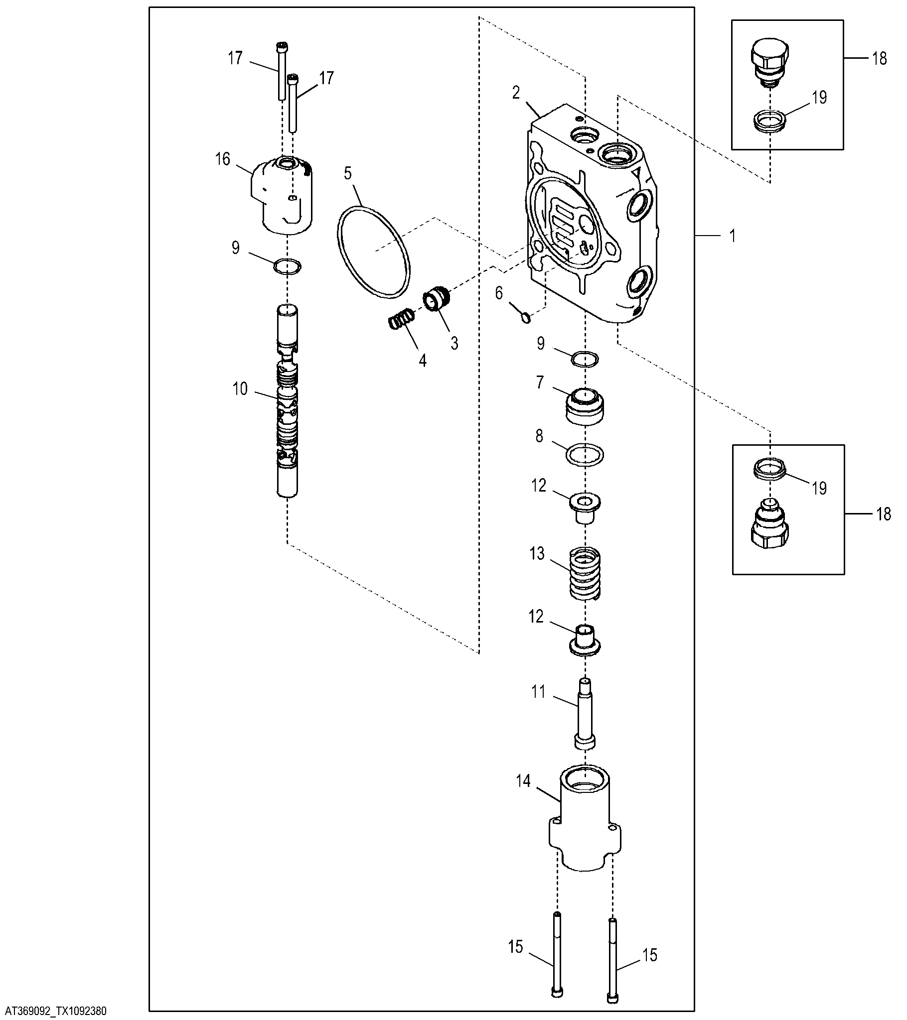 Hydraulic Control Valve Tilt, Angle or Auxiliary Section