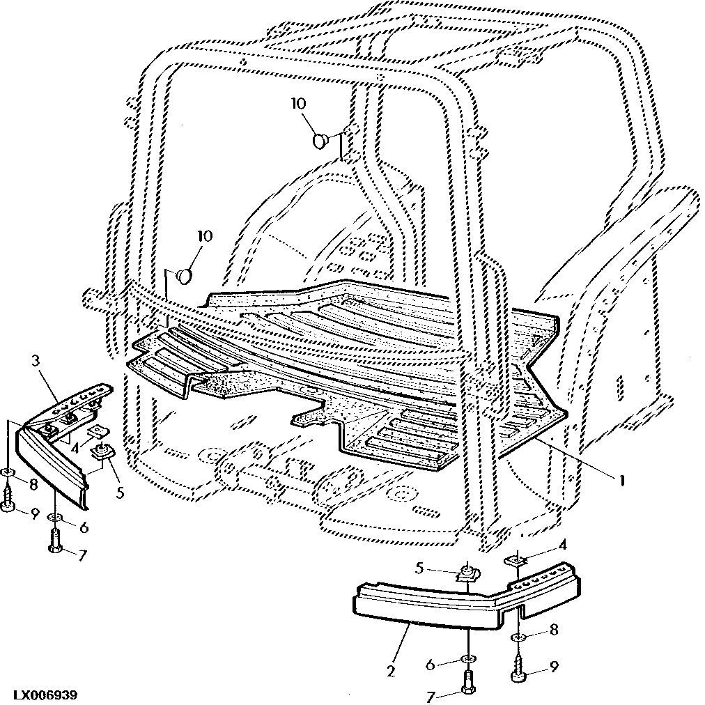 FLOOR MAT, LATERAL LINING (4-POST ROLL GUARD)