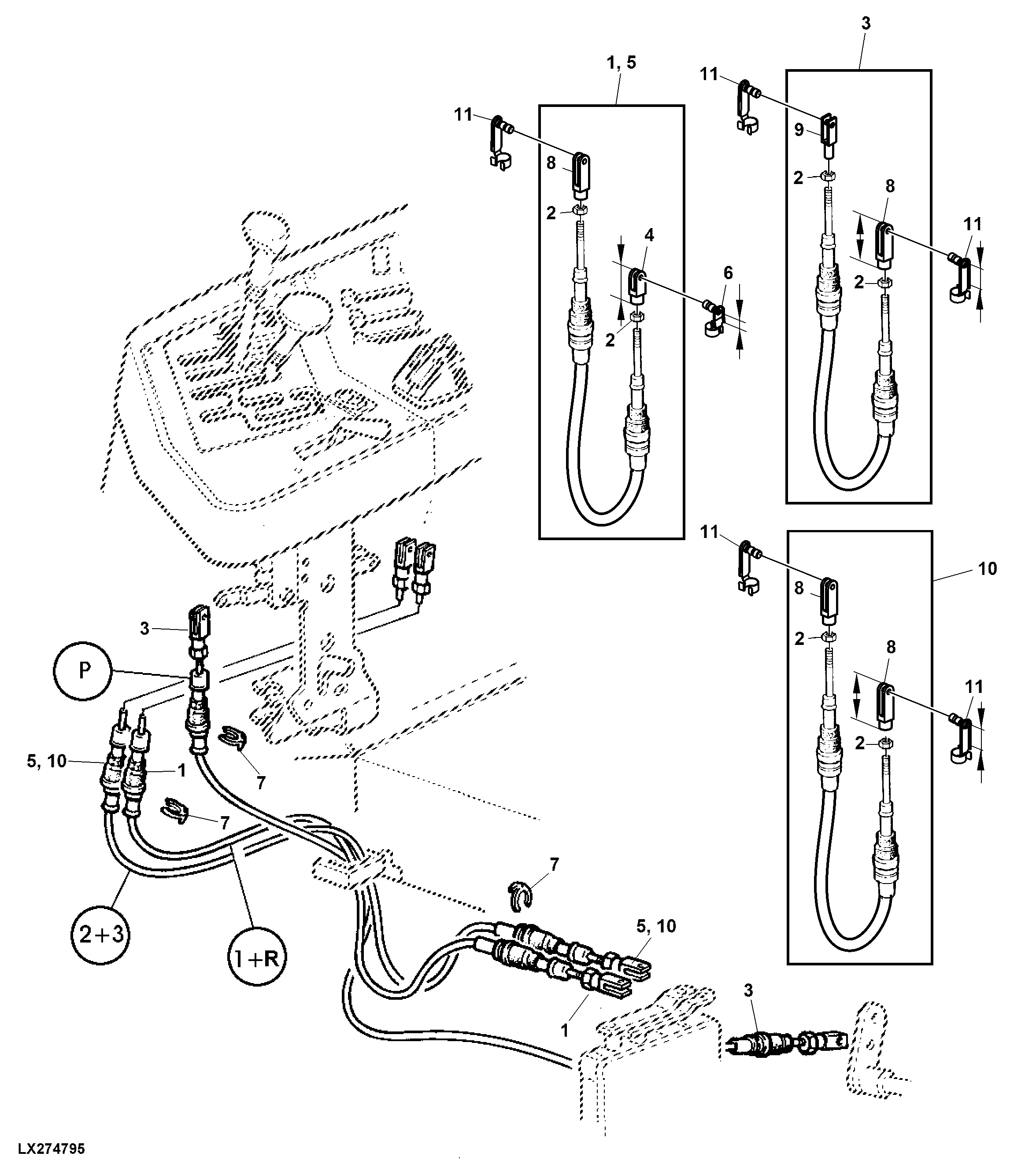 GEAR SHIFT BOWDEN CABLES AND PARKING LOCK (SYNCROPLUS)
