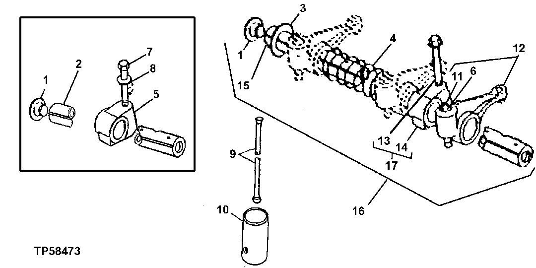 Rocker Arm Shaft, Push Rods and Rocker Arms ( - 713822)