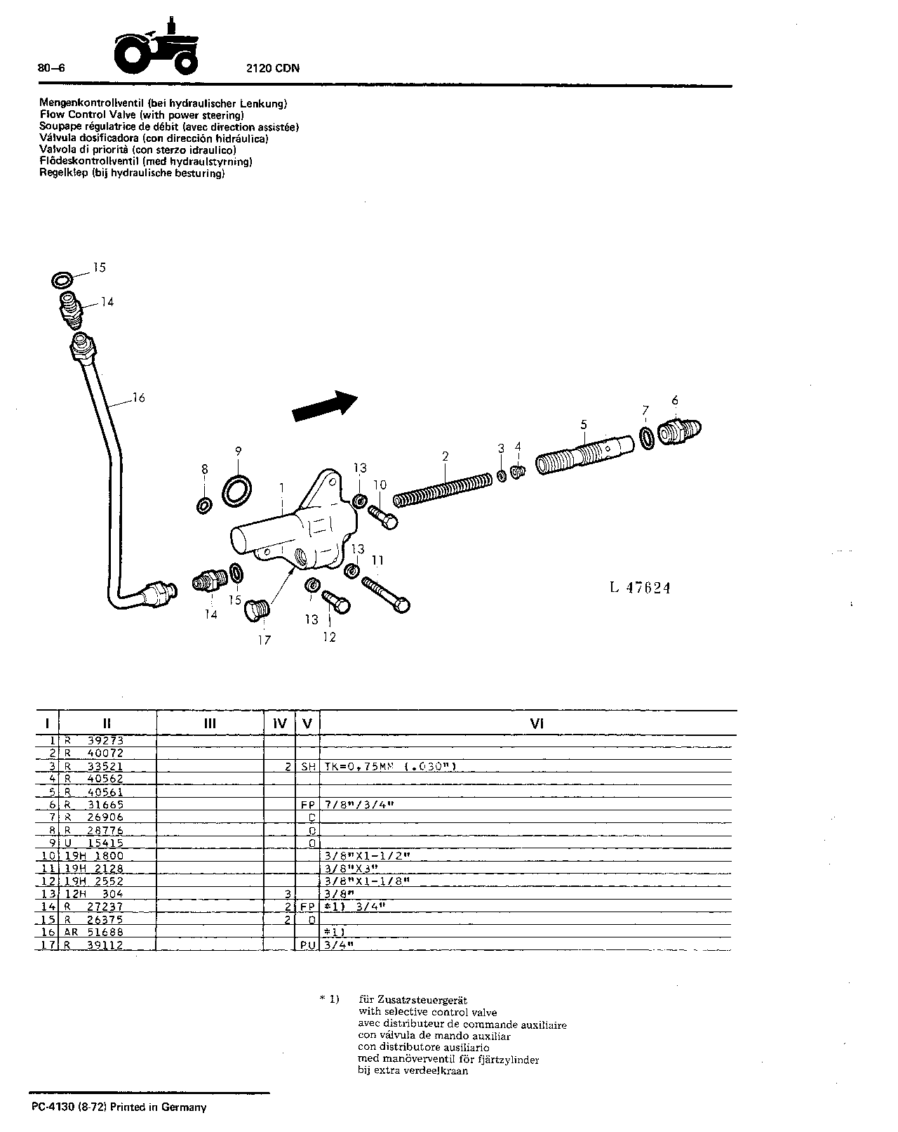 Flow Control Valve (with power steering)