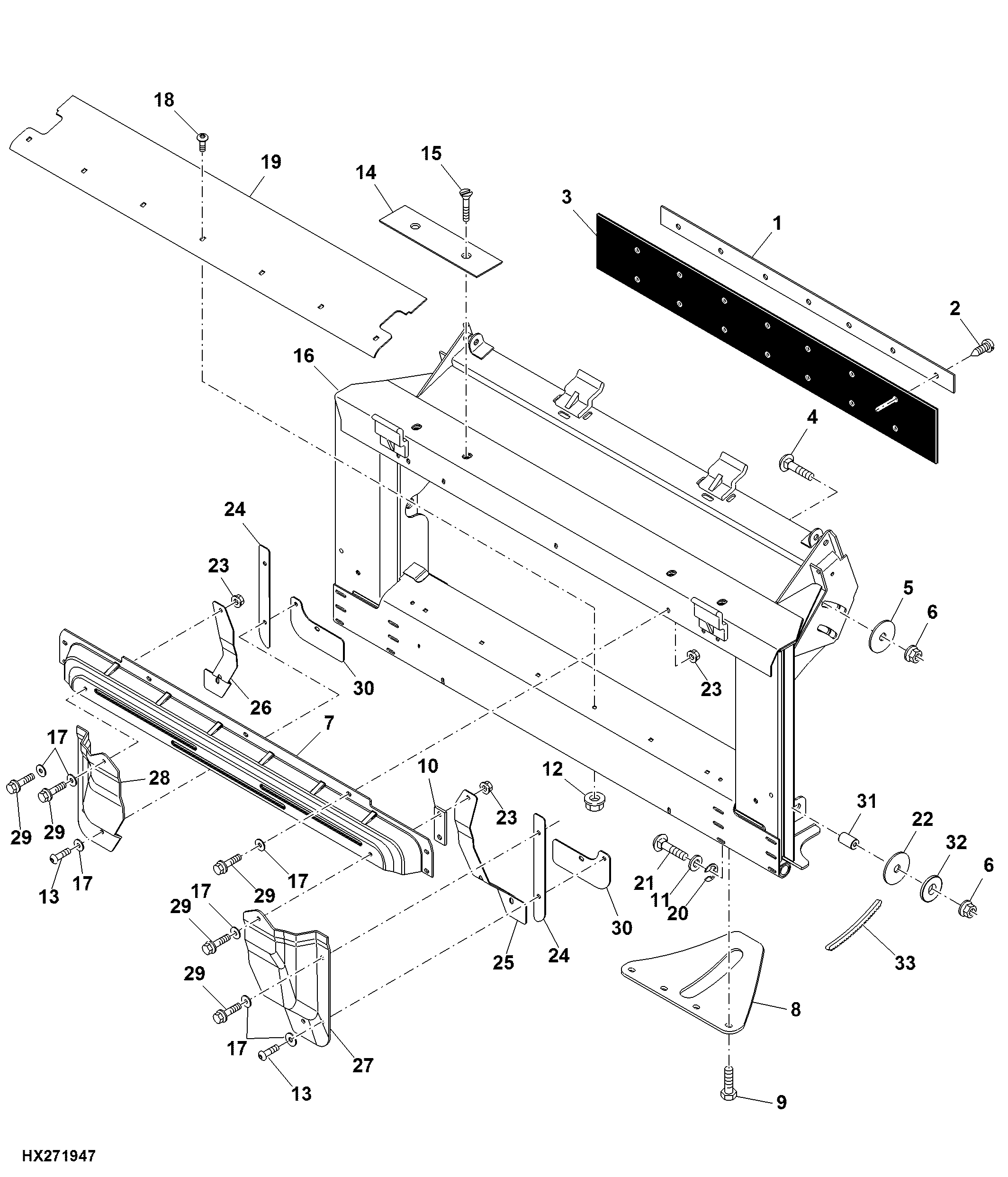 Feeder House Fore/Aft Pivot Frame, Level Land ( - 730100)