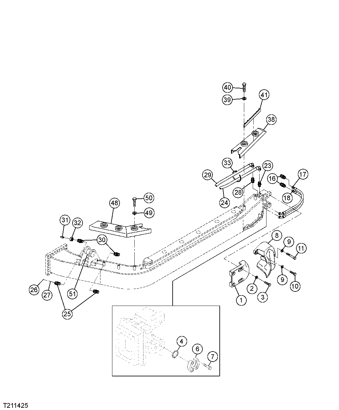 Left Push Beam Hoses And Covers (Angle Blade)