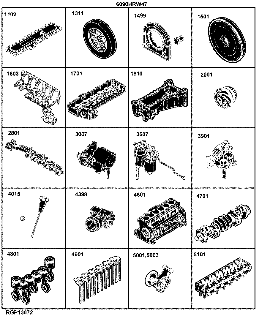 20 Engine 6090HRW47, 6090HRW55-RE533832-RE533840