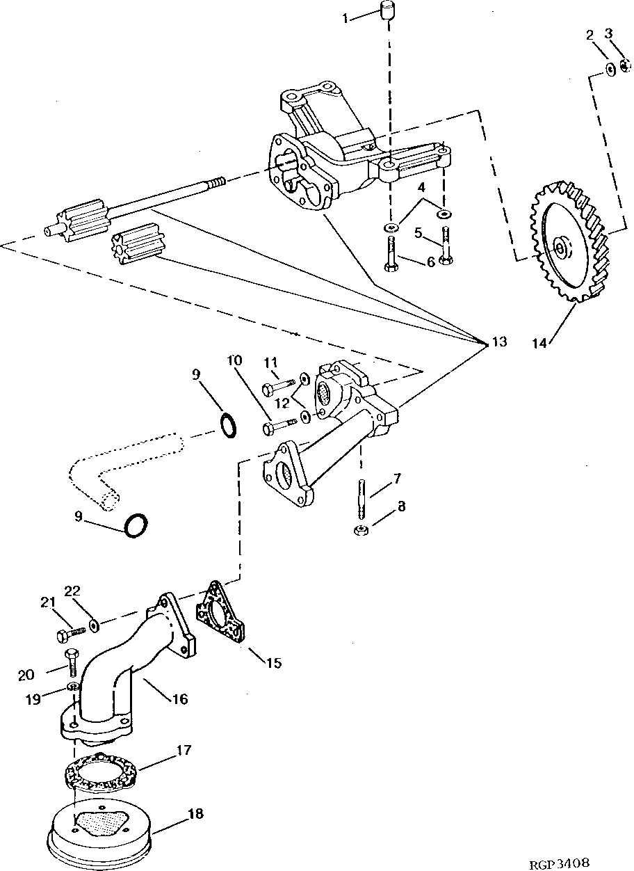 ENGINE OIL PUMP (EARLY DESIGN CRANKSHAFT DRIVEN) ( - 361407)