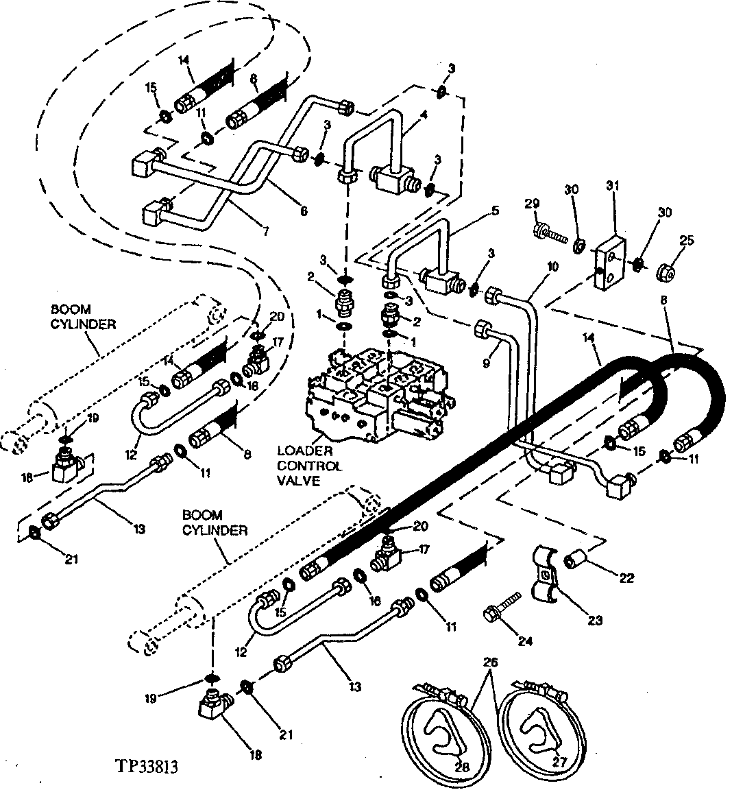 Loader Control Valve To Boom Cylinder Hydraulics