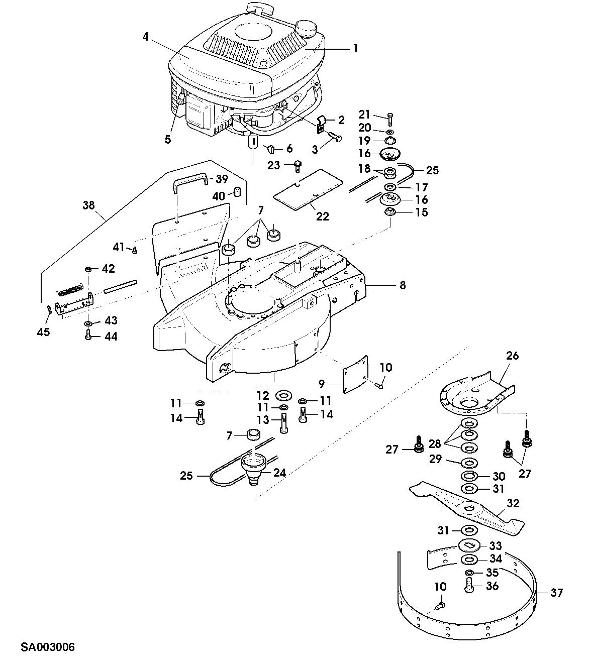 Housing, Engine, Mower Deck, Discharge, Drive