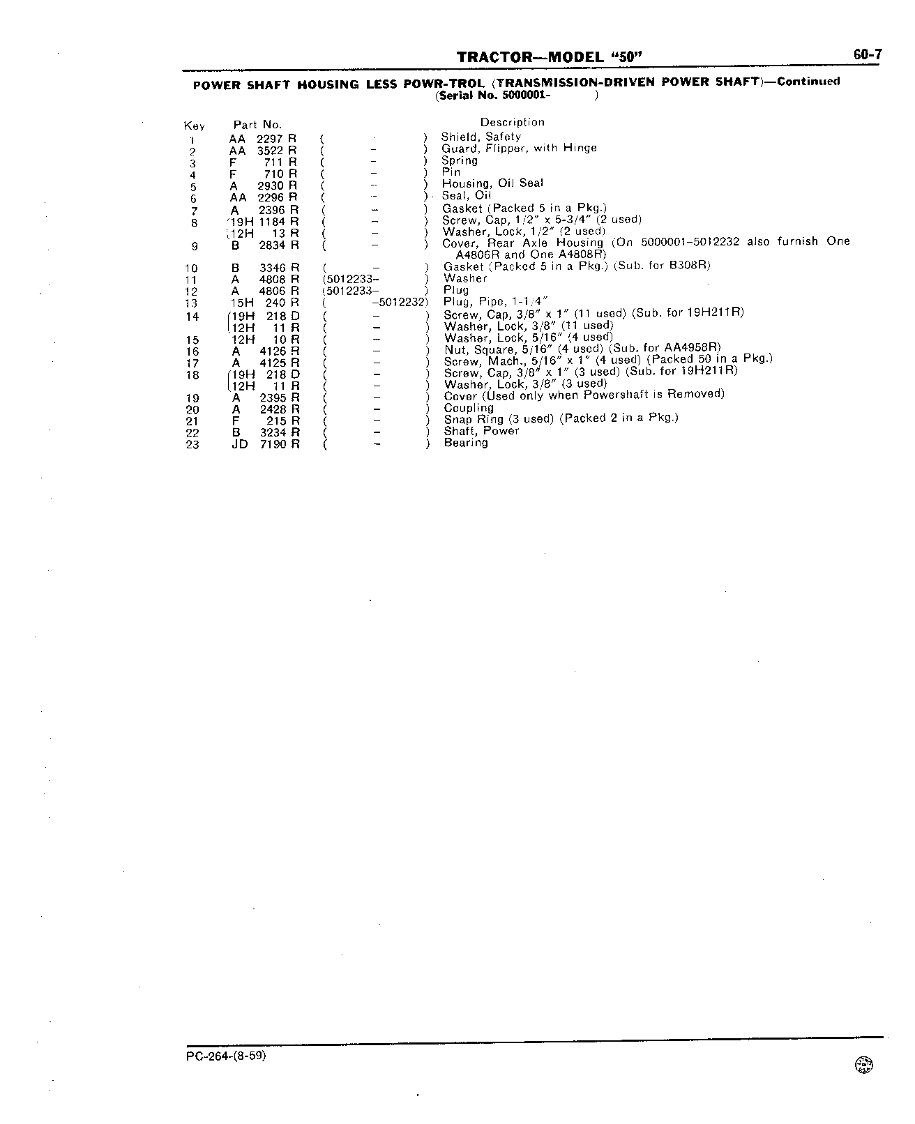 Section 60 - Power Shaft and Power Shaft (Continued)