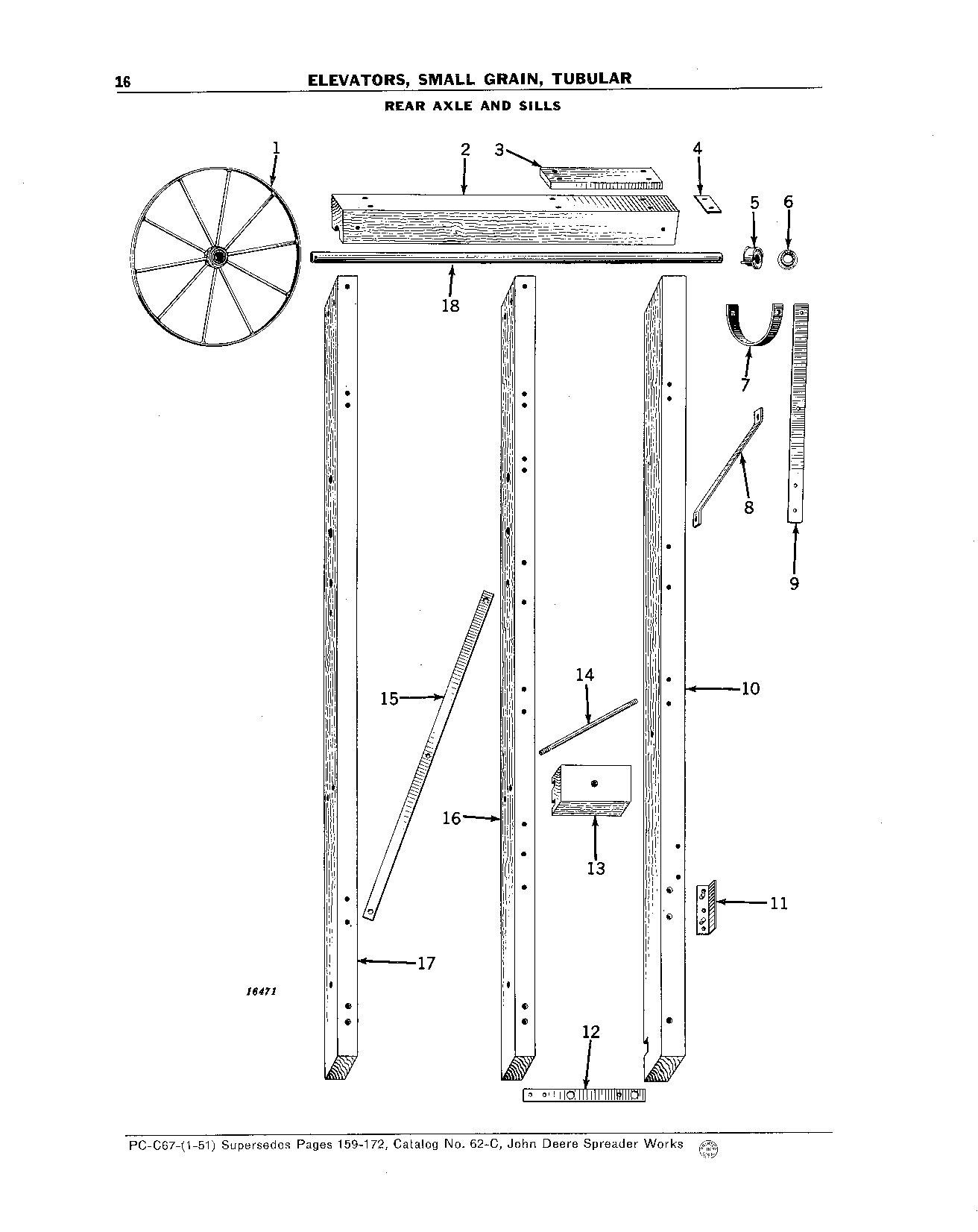 Elevators, Small Grain, Tubular Axle, Rear