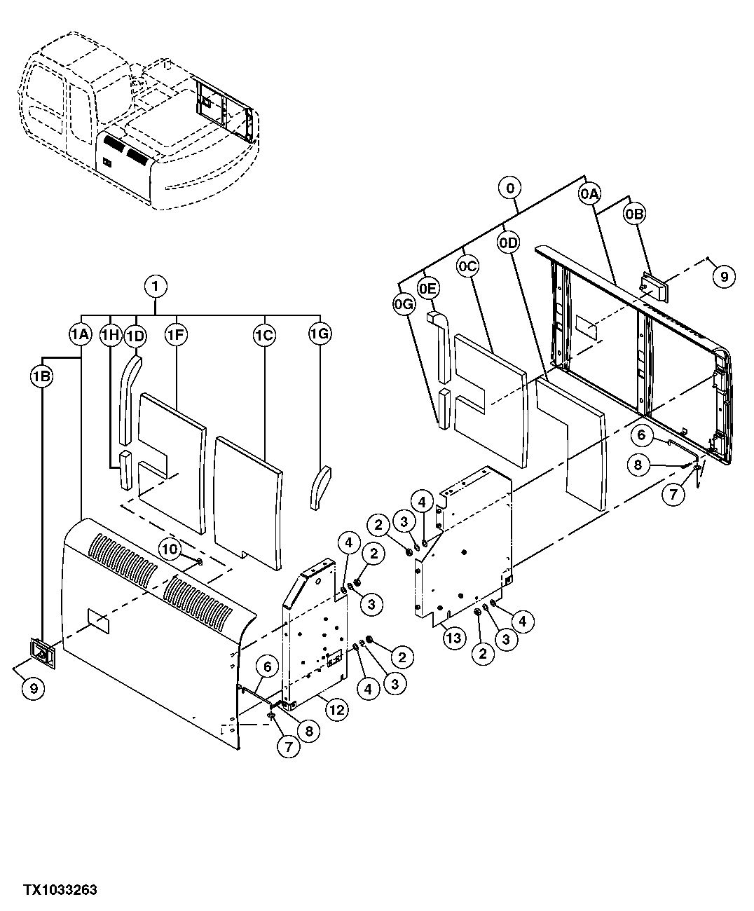 RADIATOR AND HYDRAULIC PUMP COMPARTMENT ACCESS DOORS